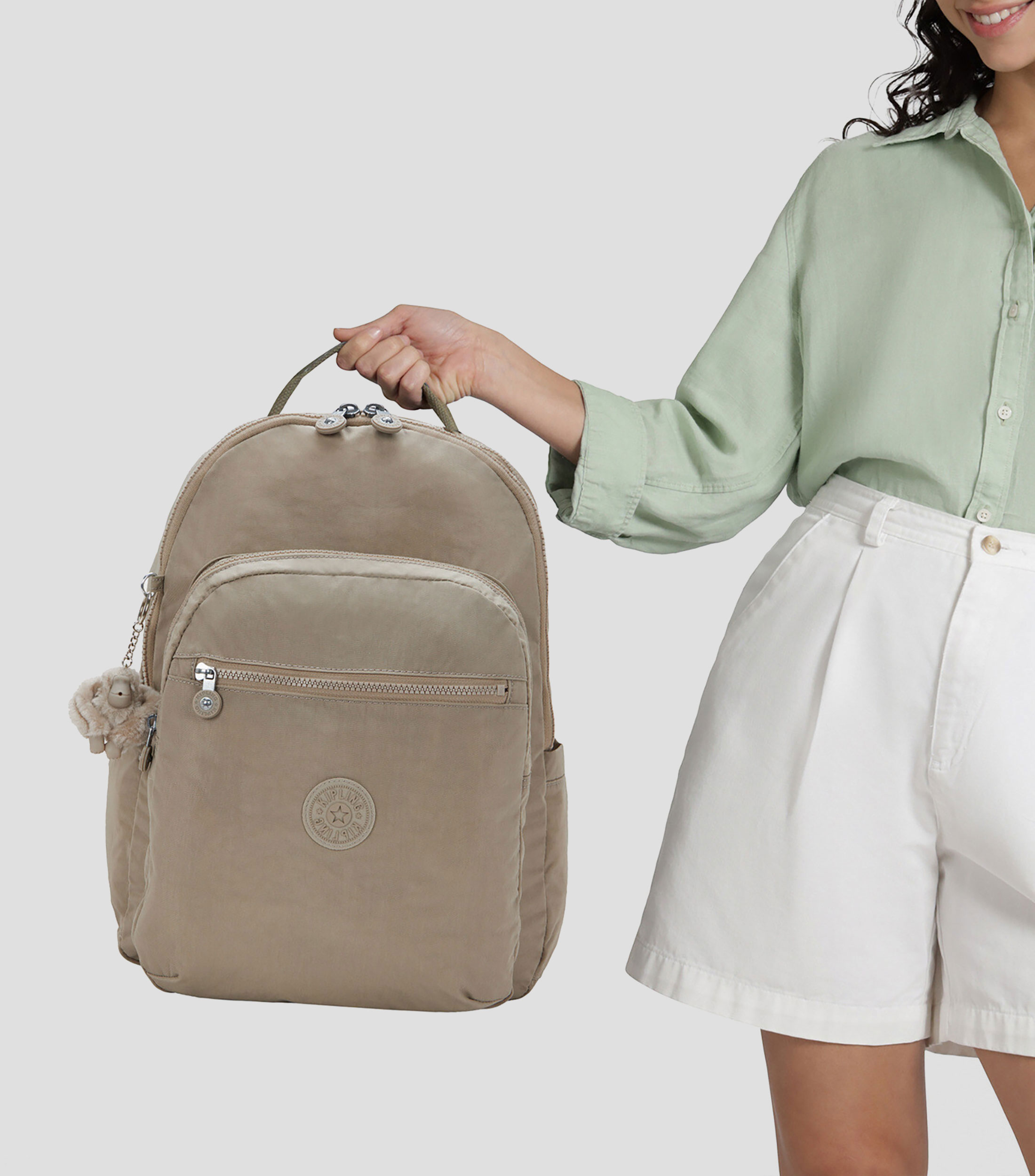 Mochila escolar lisa con logotipo Unisex
