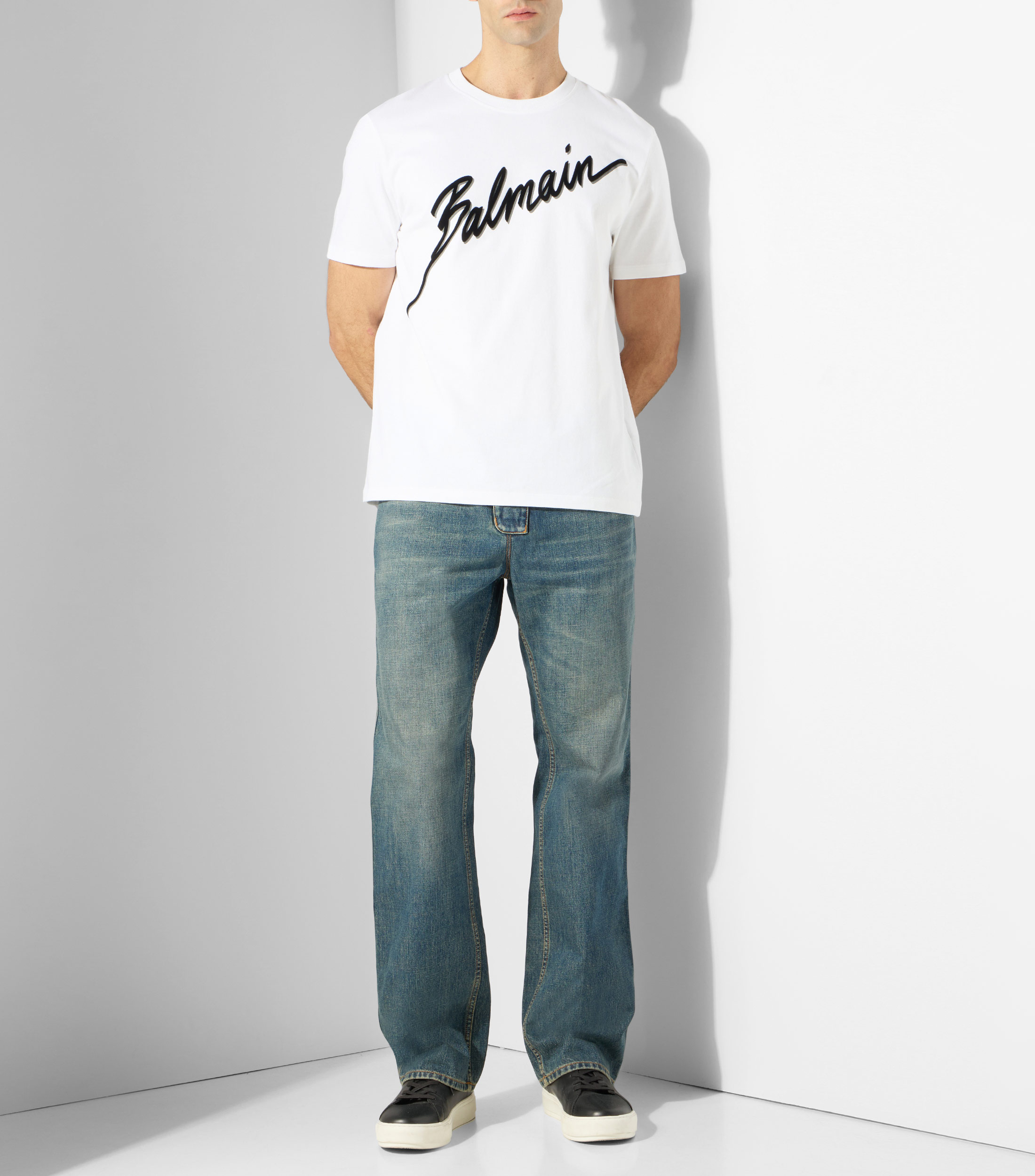 Playera de cuello redondo con manga corta estampada Hombre