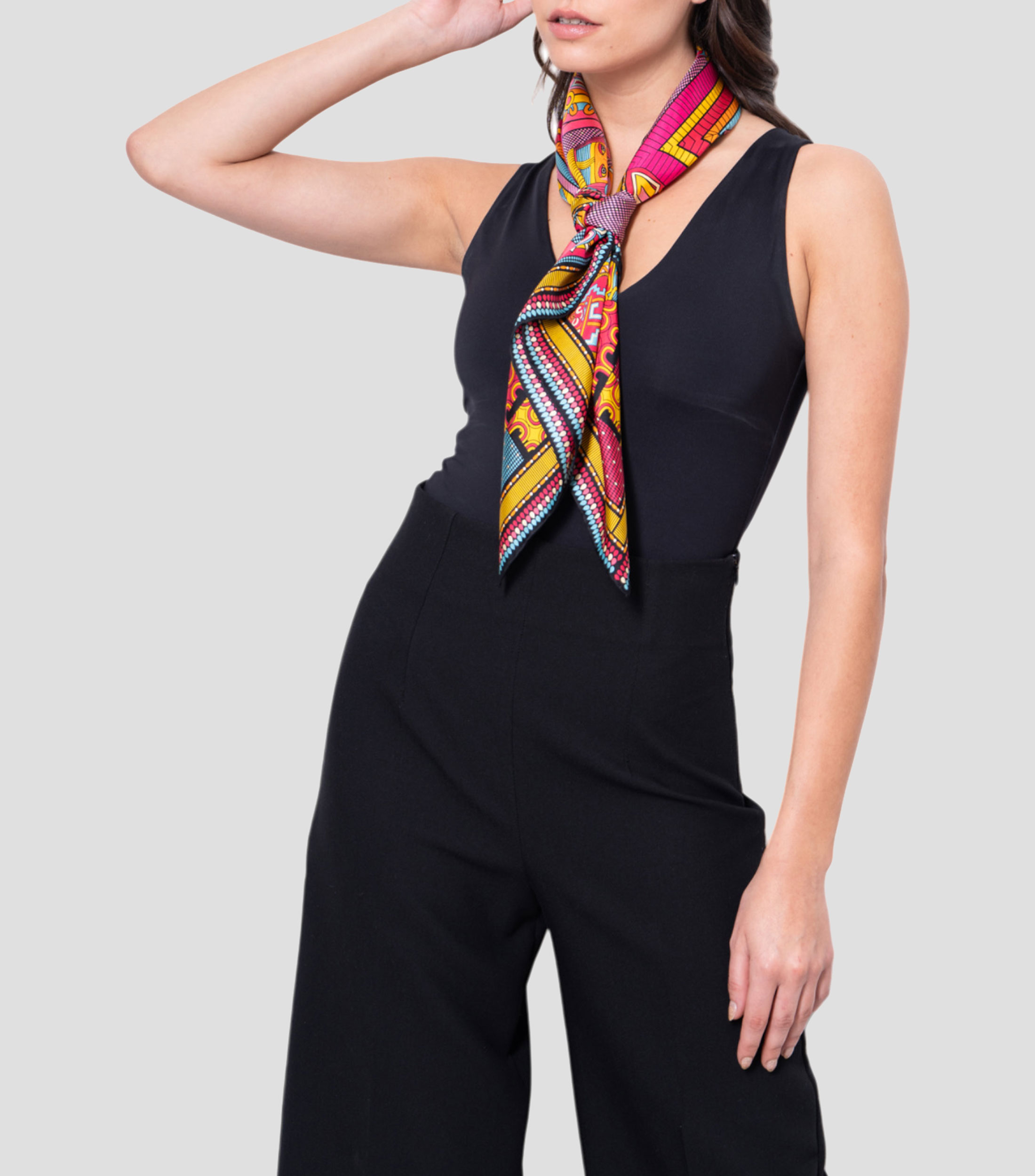 Mascada de seda estampada Mujer