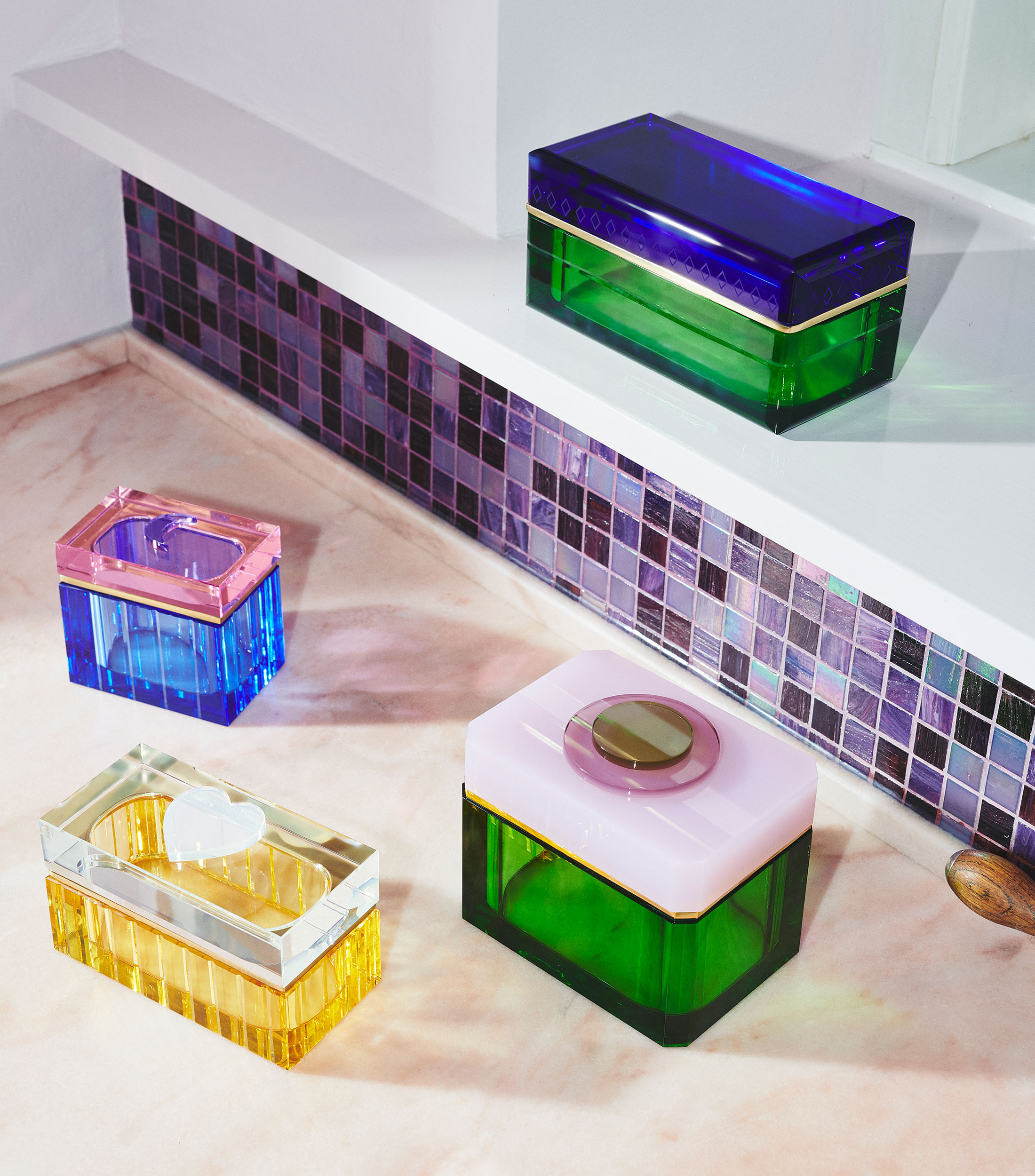 Caja Deap Blue en cristal fino