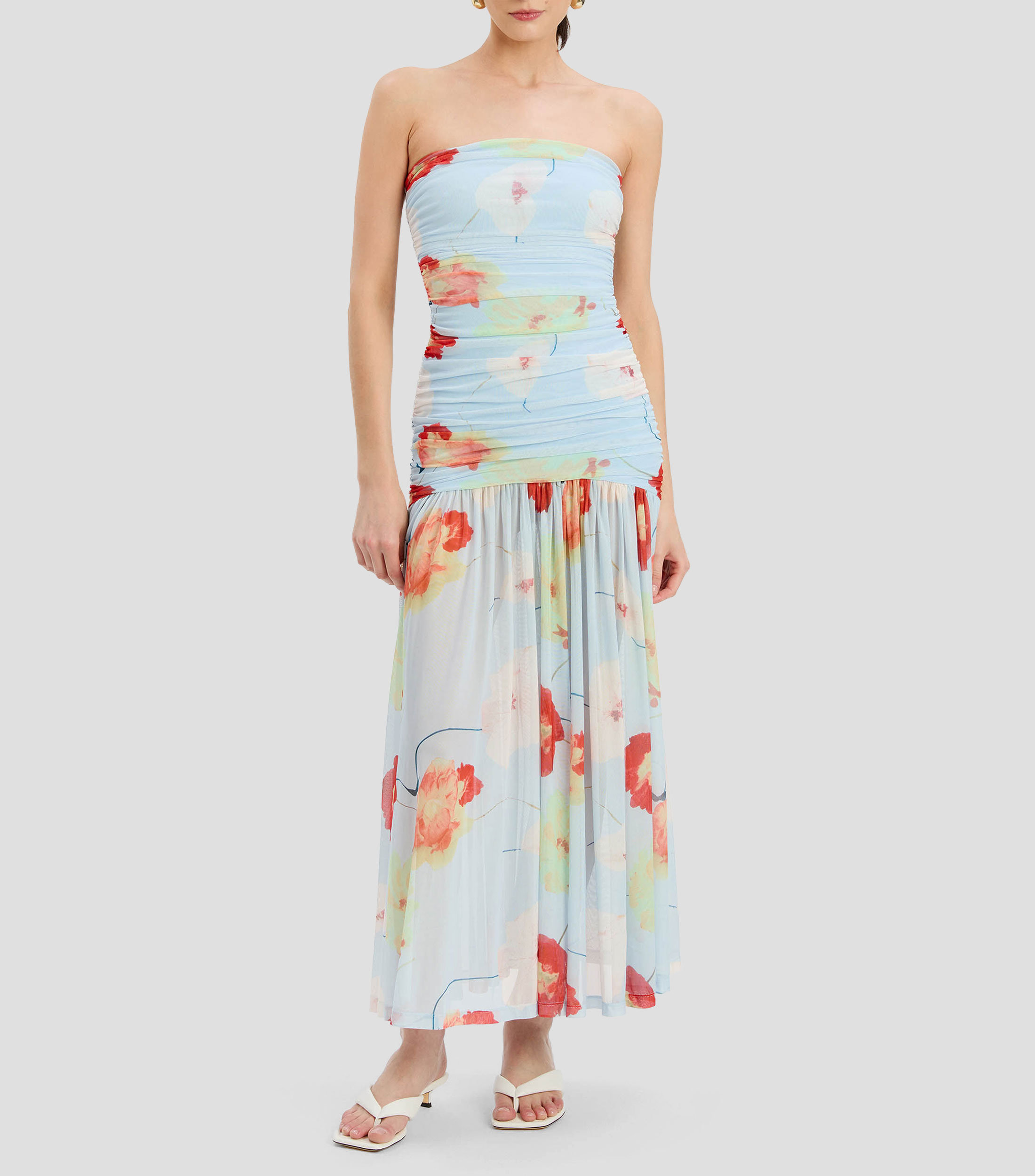 Vestido largo estampado Mujer
