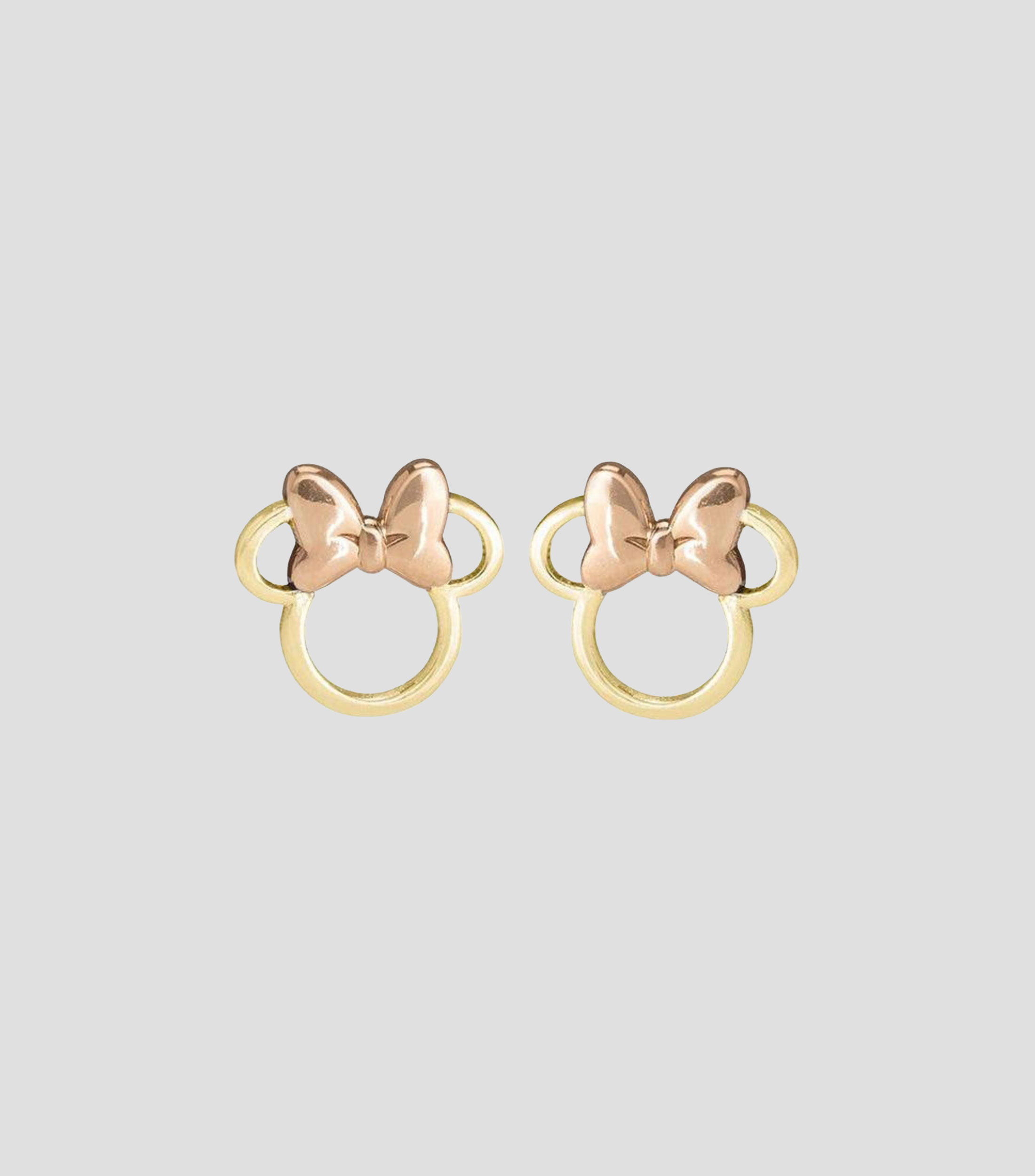 Aretes en Oro de 14 Kilates de Minnie y moño Niña