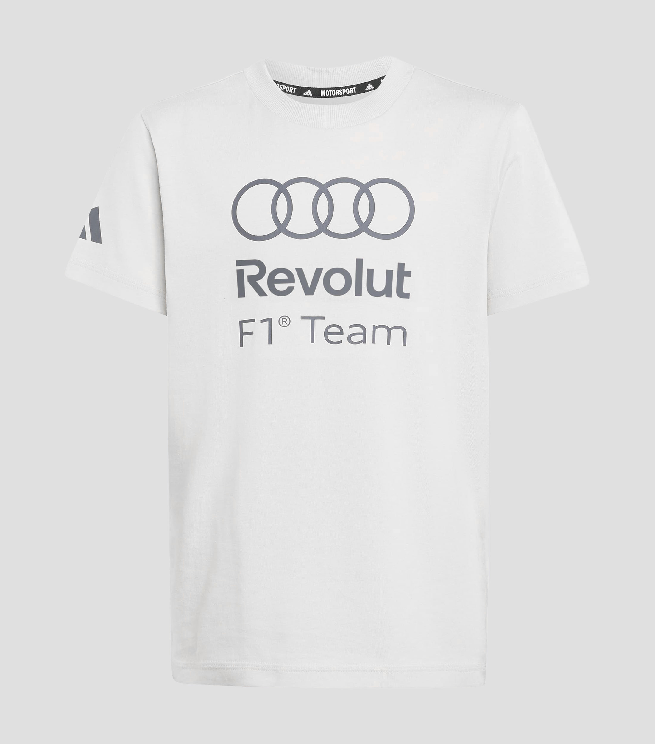 Playera de cuello redondo manga corta diseño estampado Audi Formula One Team DNA Graphic Niño