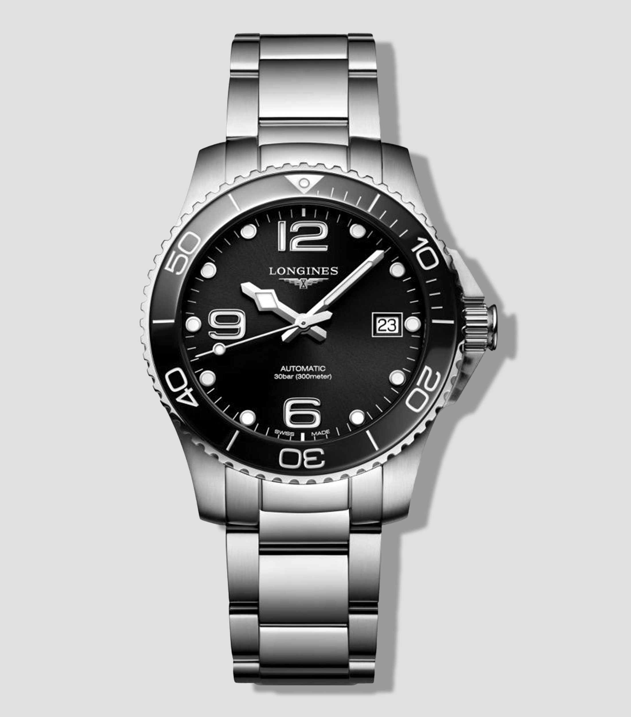 Reloj Unisex Hydroconquest deportivo plateado, negro