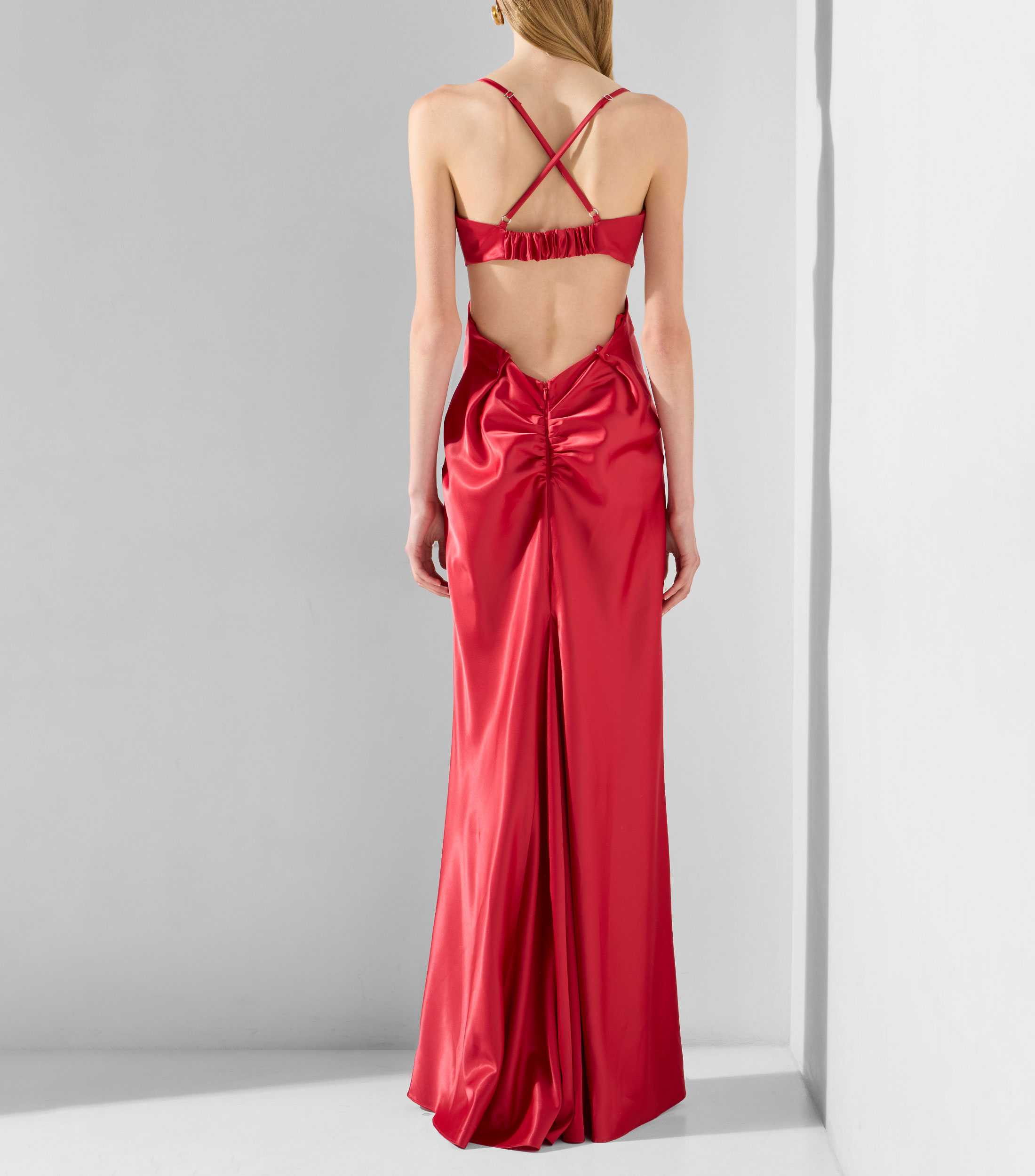 Vestido de fiesta largo liso Mujer