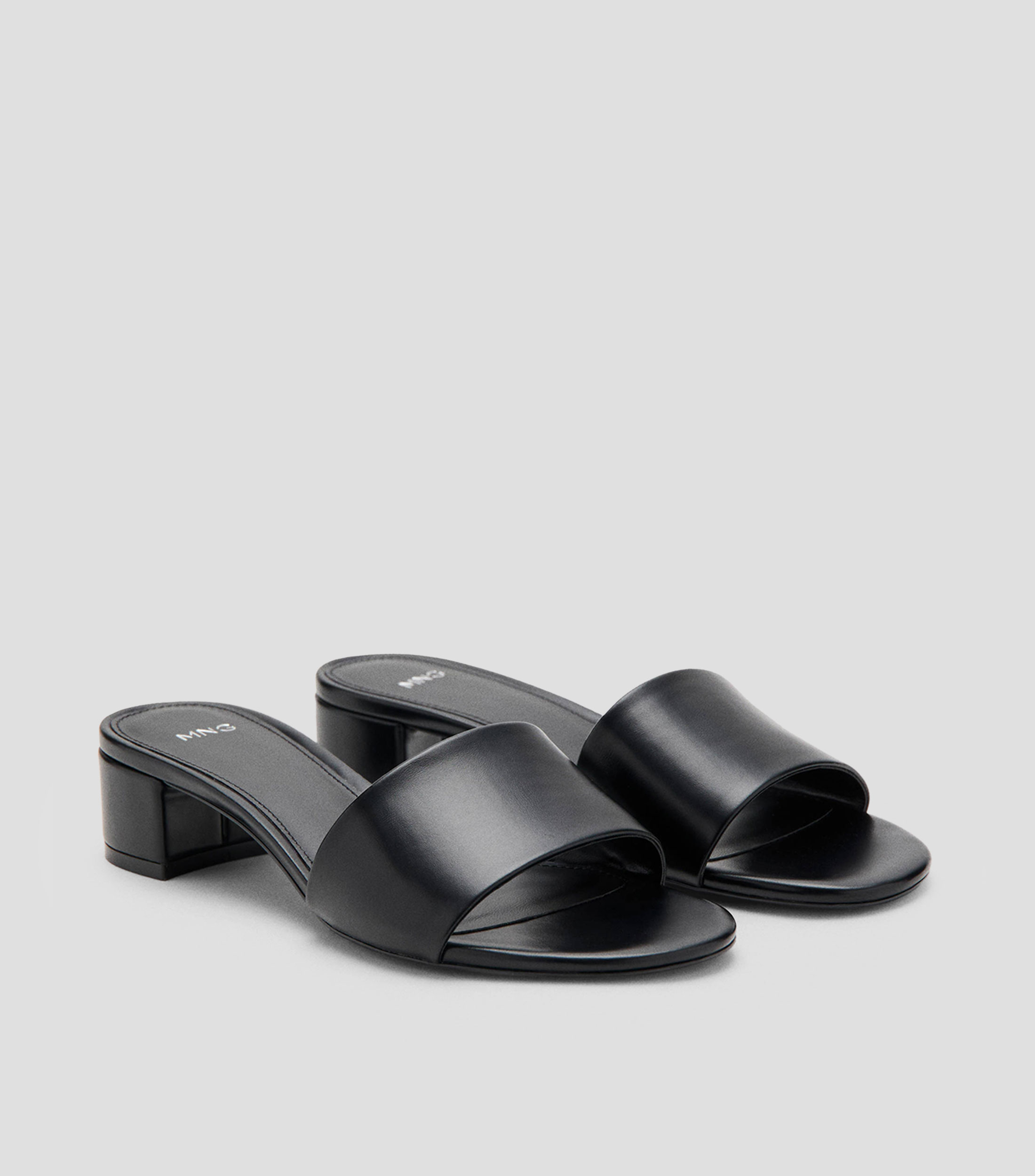 Sandalias con tacón medio y ancho Mujer