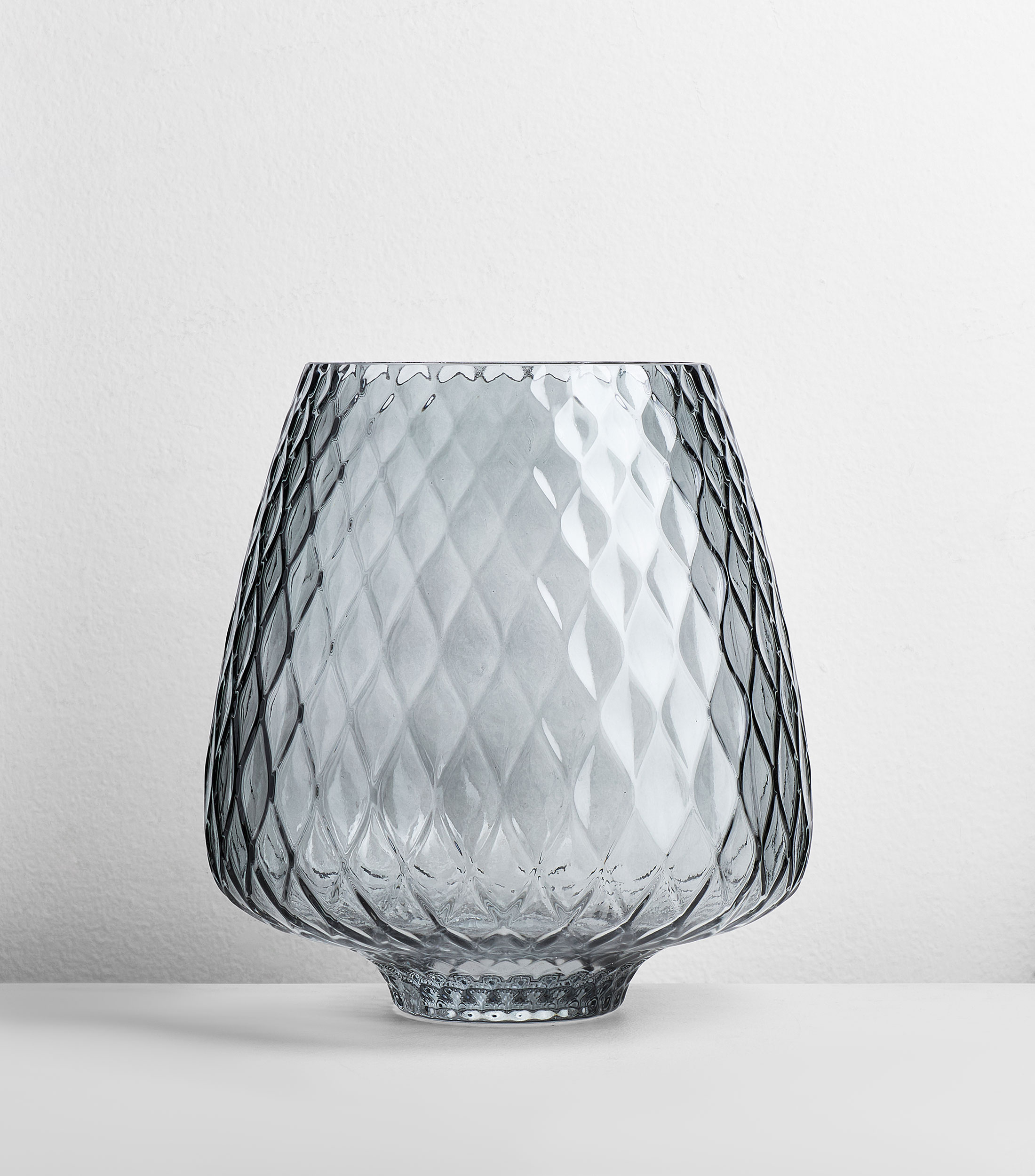 Portavela Giulia gris en vidrio
