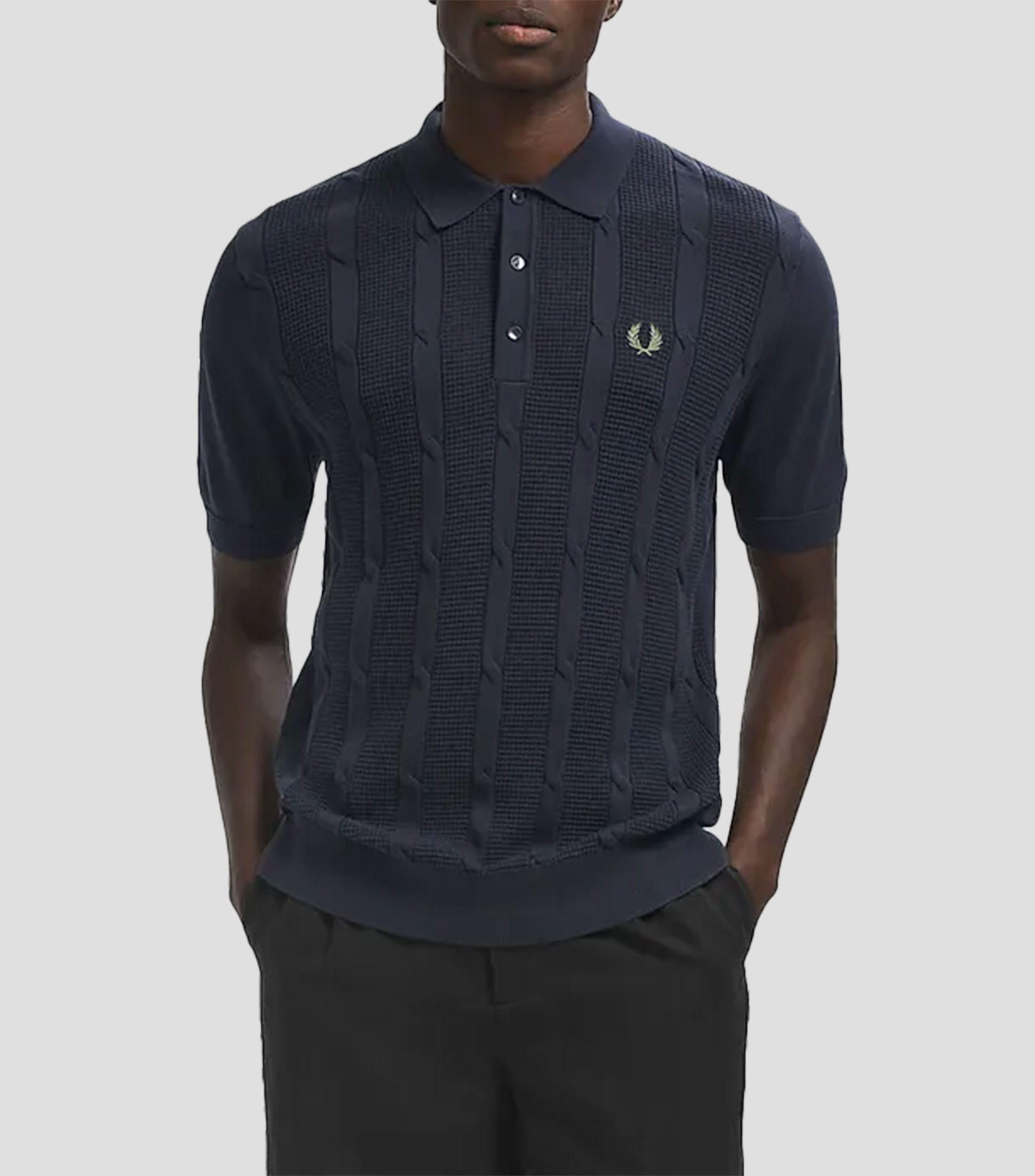 Playera tipo polo manga corta sólida Hombre