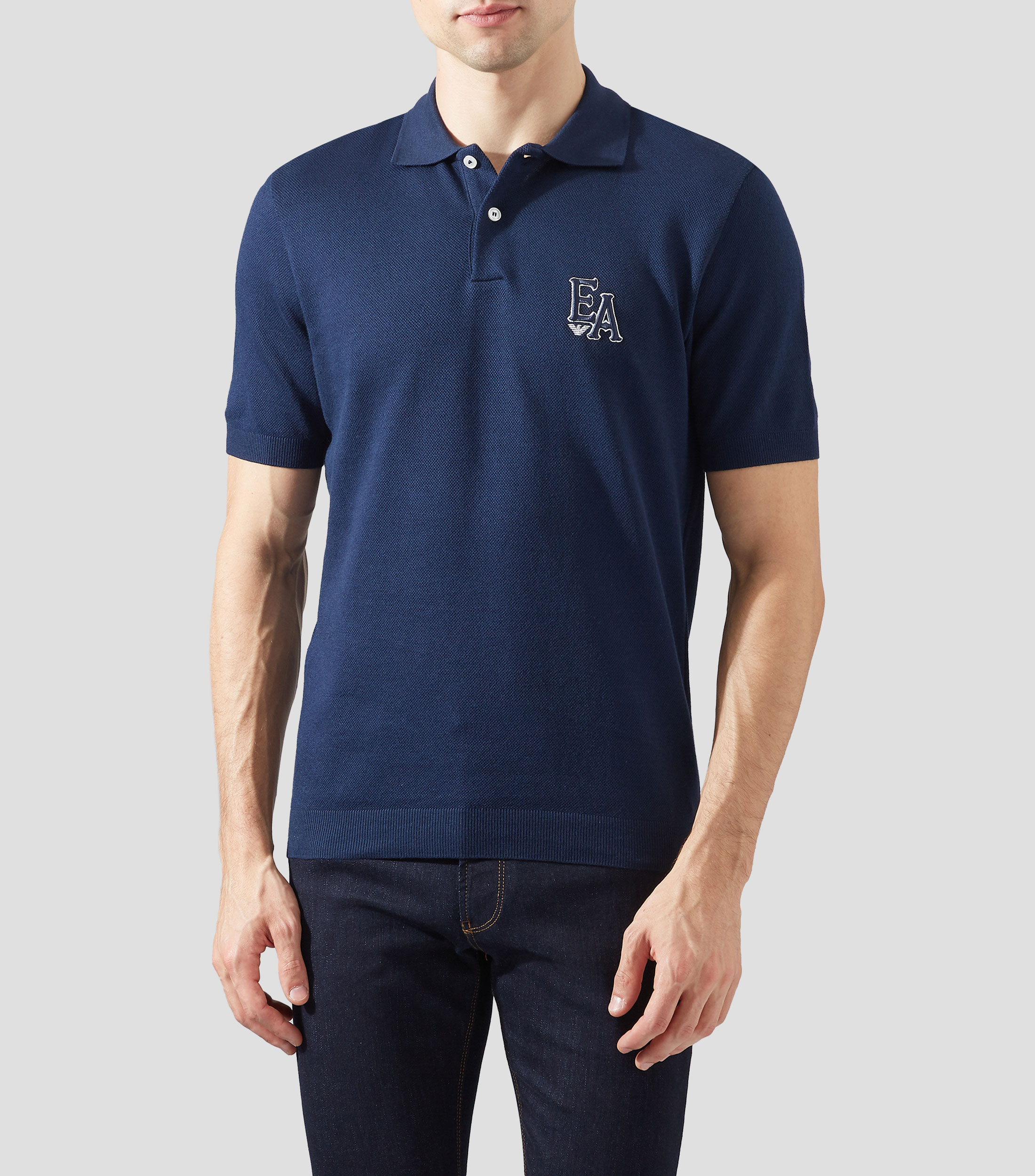 Playera tipo polo manga corta lisa Hombre