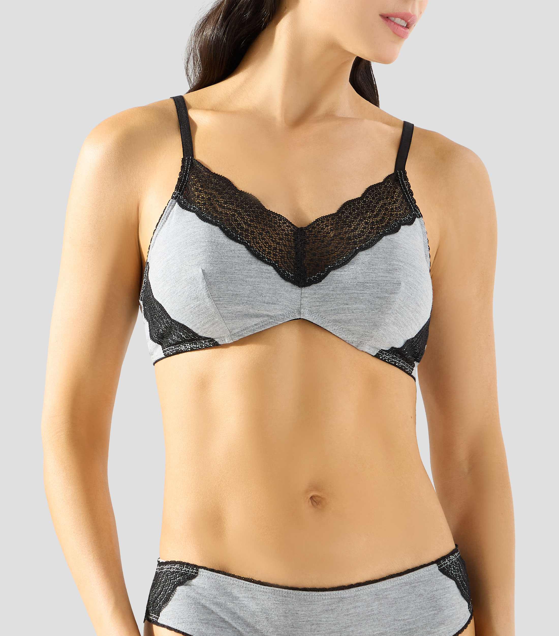 Bralette jaspeado con encaje UNWIND by Epsilon