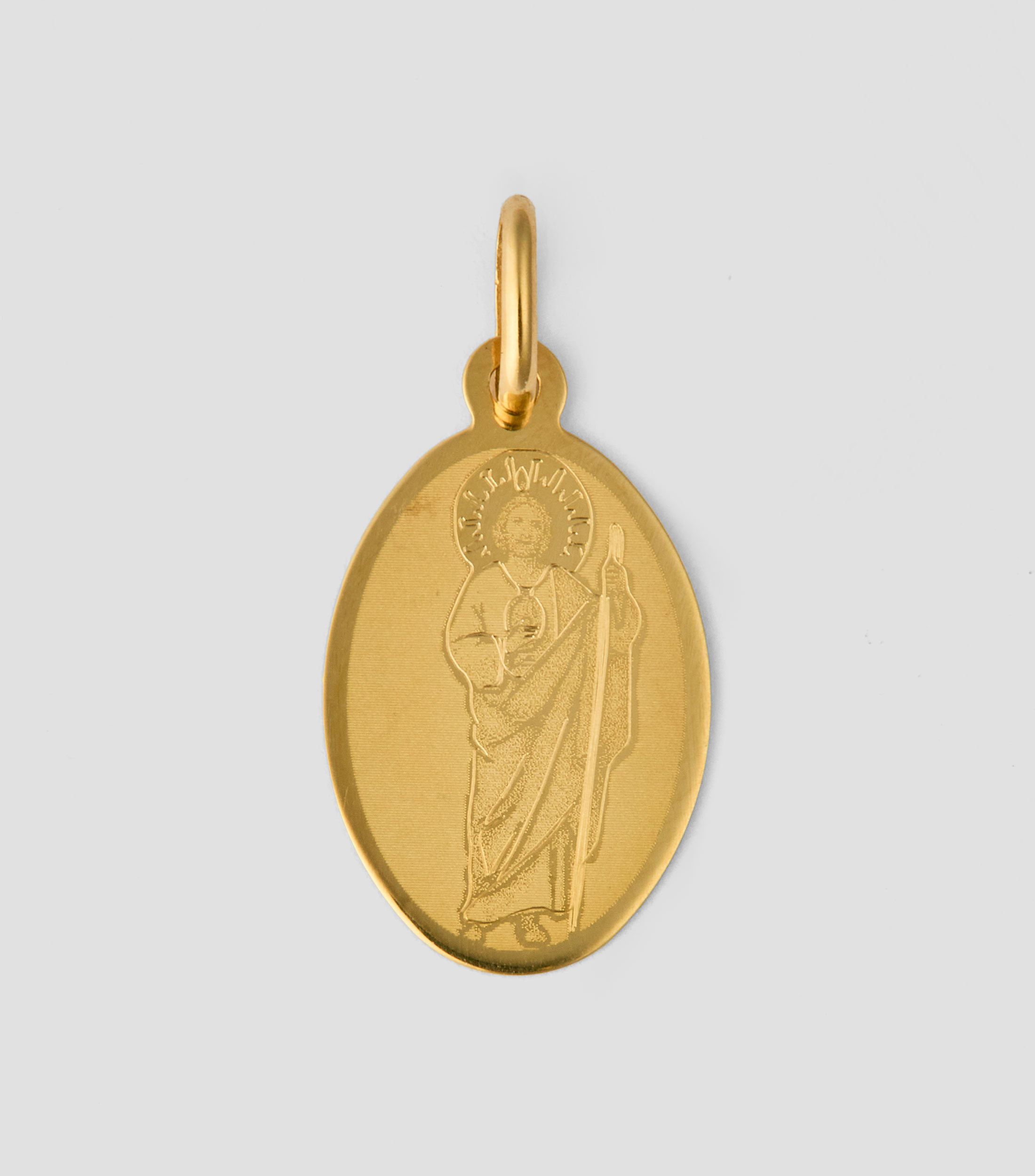 Medalla San Judas Tadeo en oro amarillo de 14 Kilates Mujer