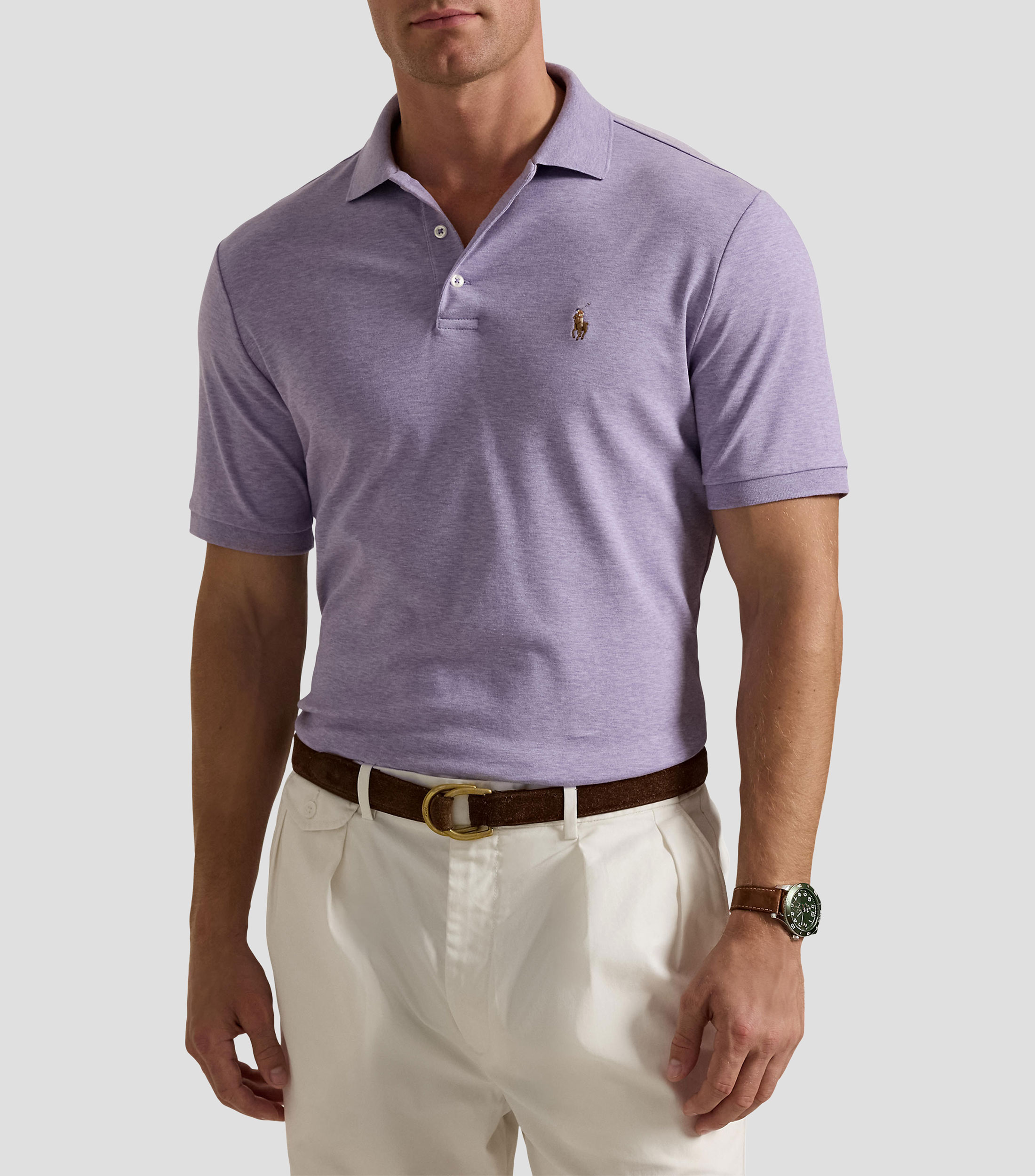 Playera tipo polo manga corta lisa Hombre