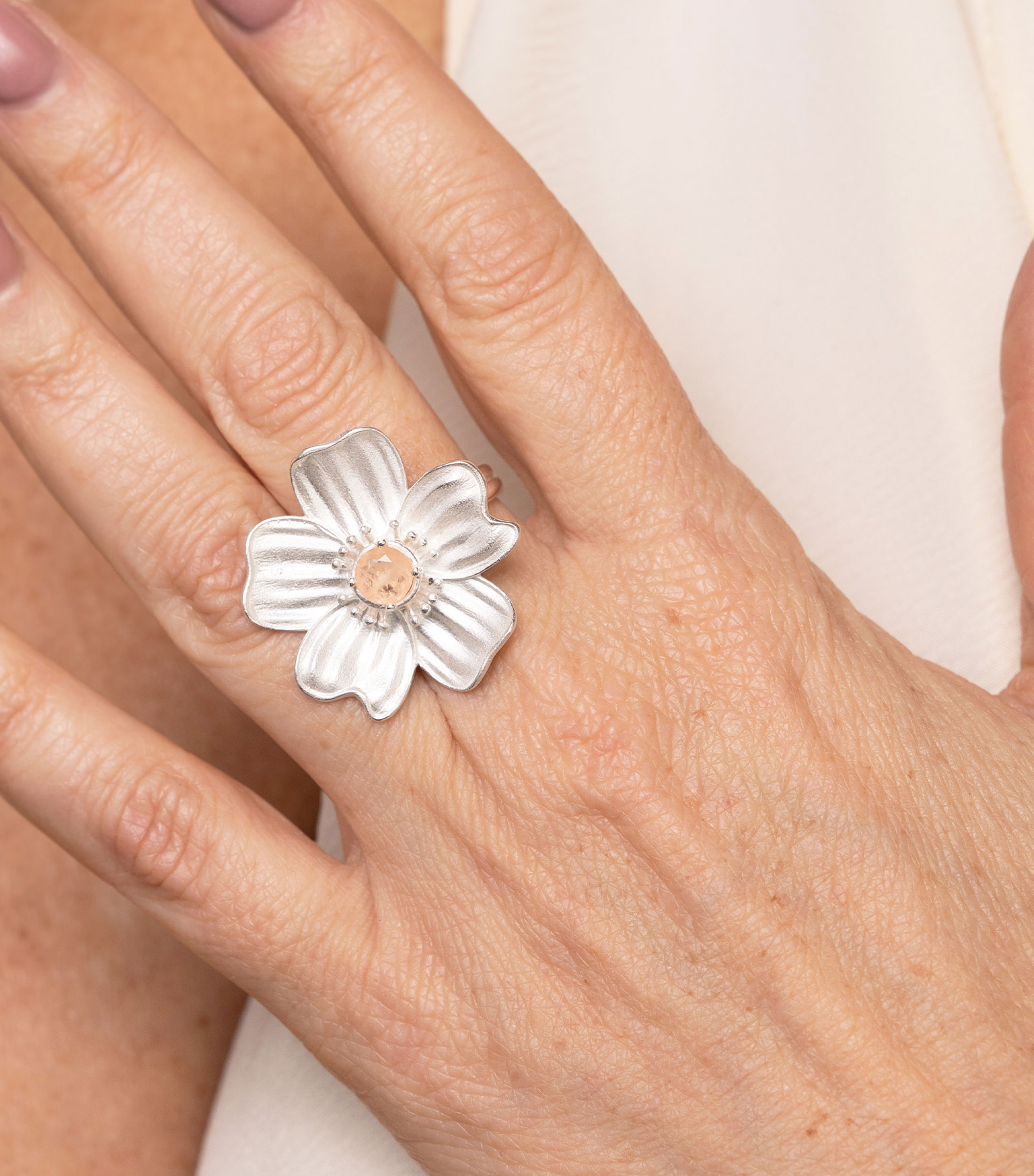 Anillo en plata .925 Flor Mujer