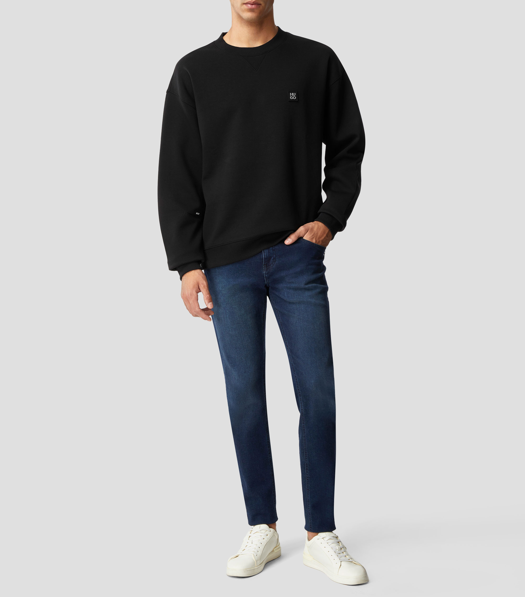 Sudadera de algodón con logo apilado Hombre