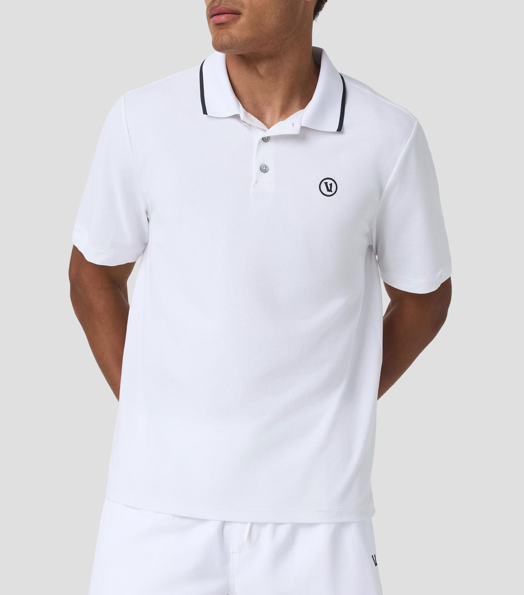 Playera tipo Polo para entrenamiento cuello polo manga corta lisa Hombre