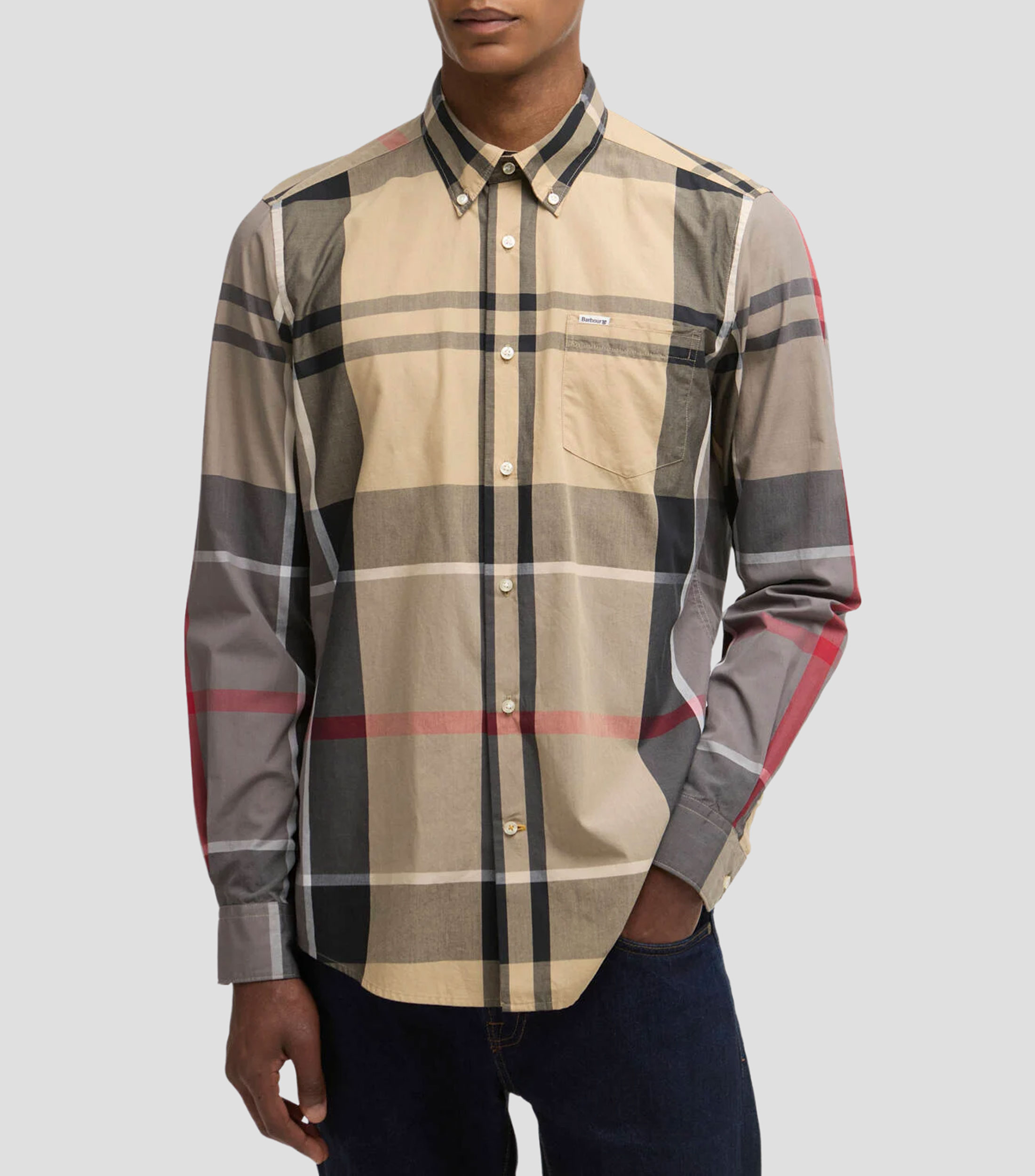 Camisa a cuadros manga larga Hombre