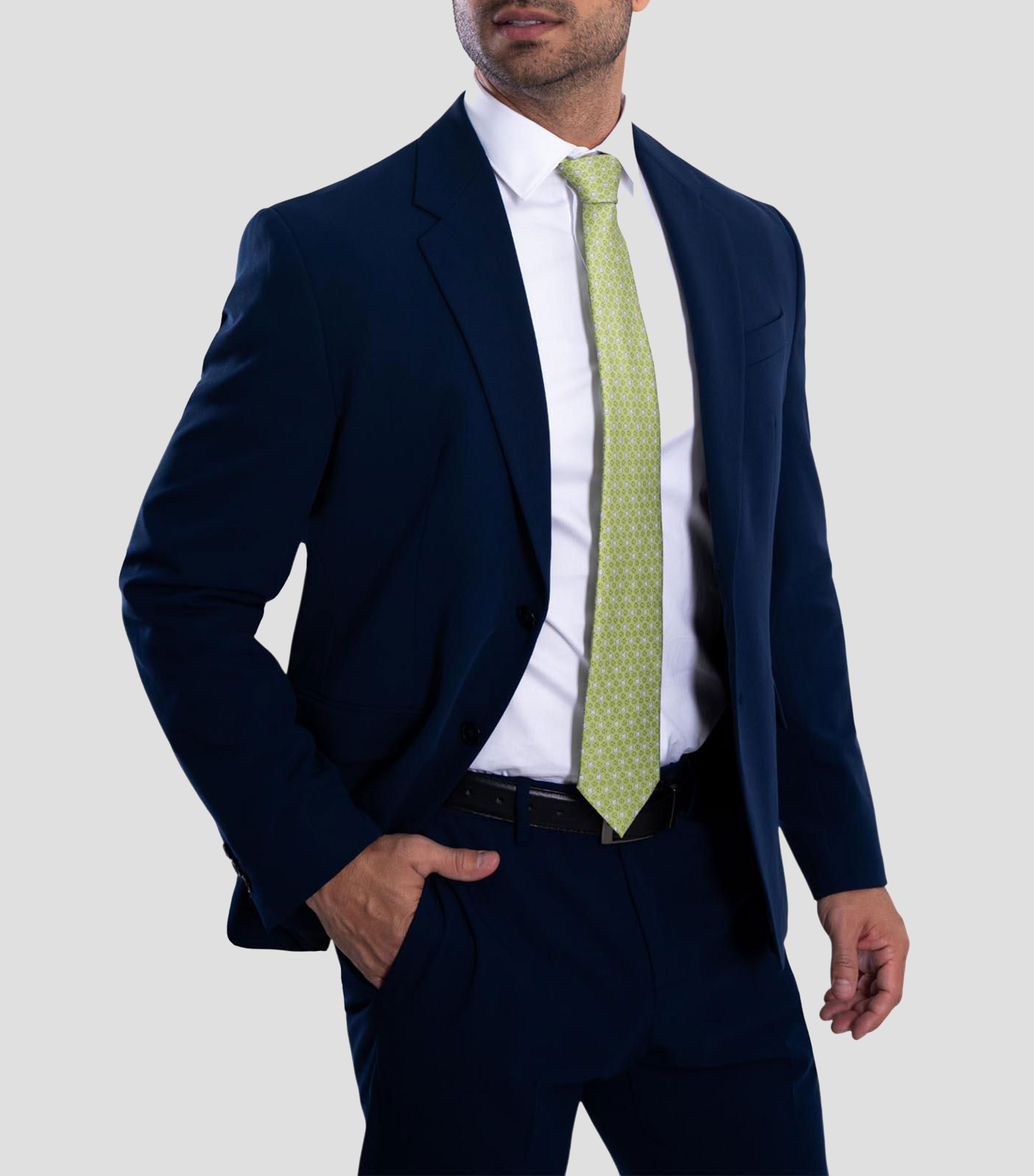 Corbata ancha de seda estampada