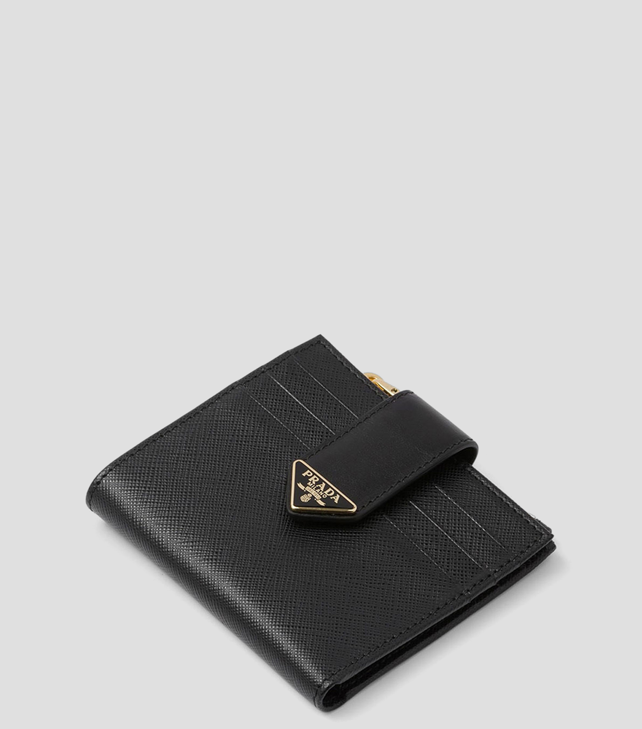 Cartera en piel lisa con detalle texturizado Mujer