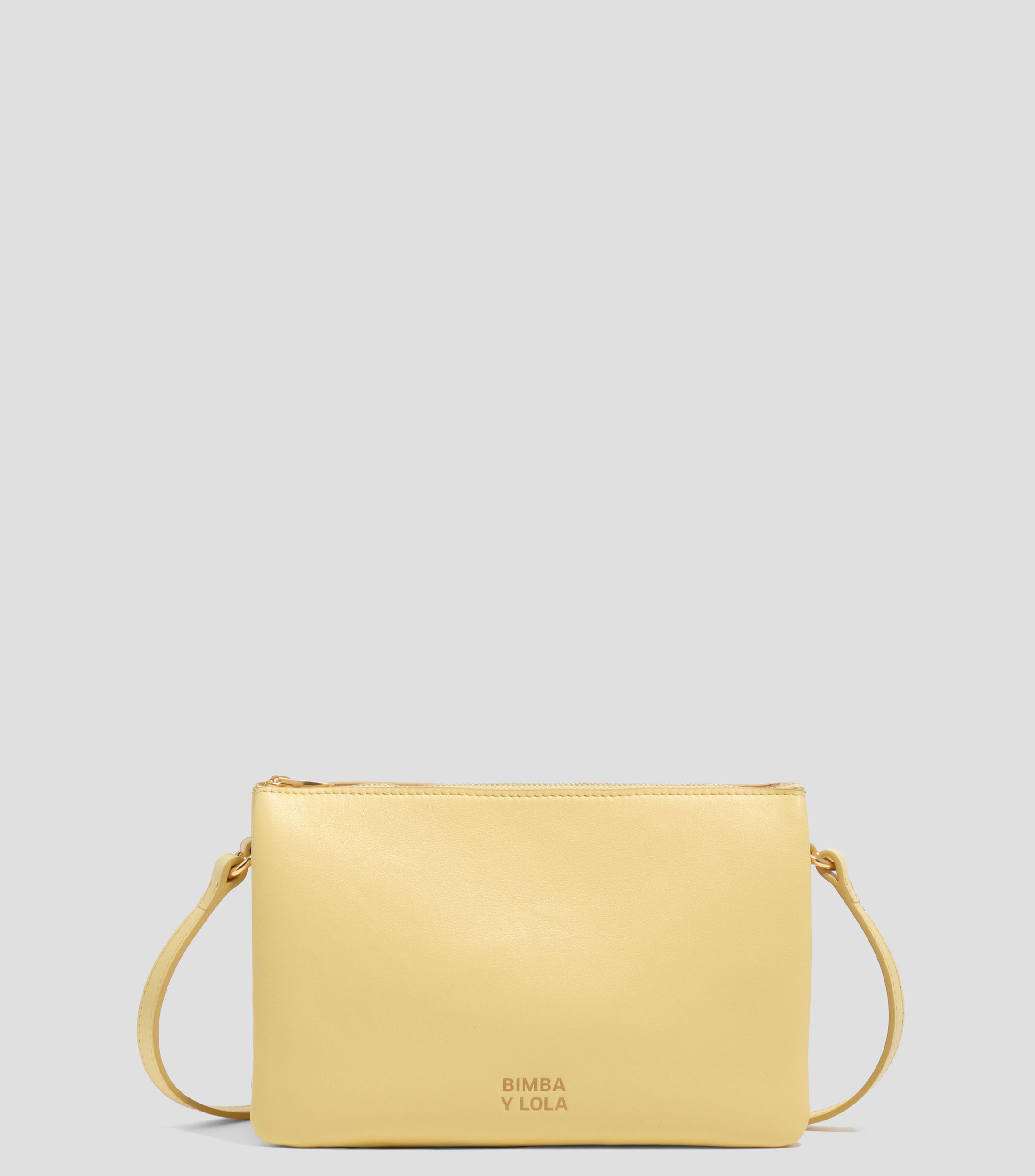Bolso sobre triple mini piel banana Mujer