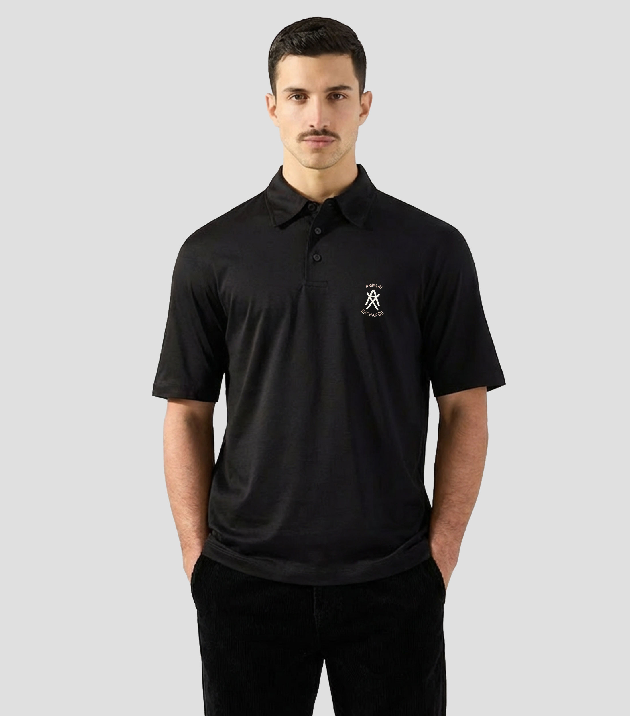 Playera tipo polo manga corta lisa Hombre