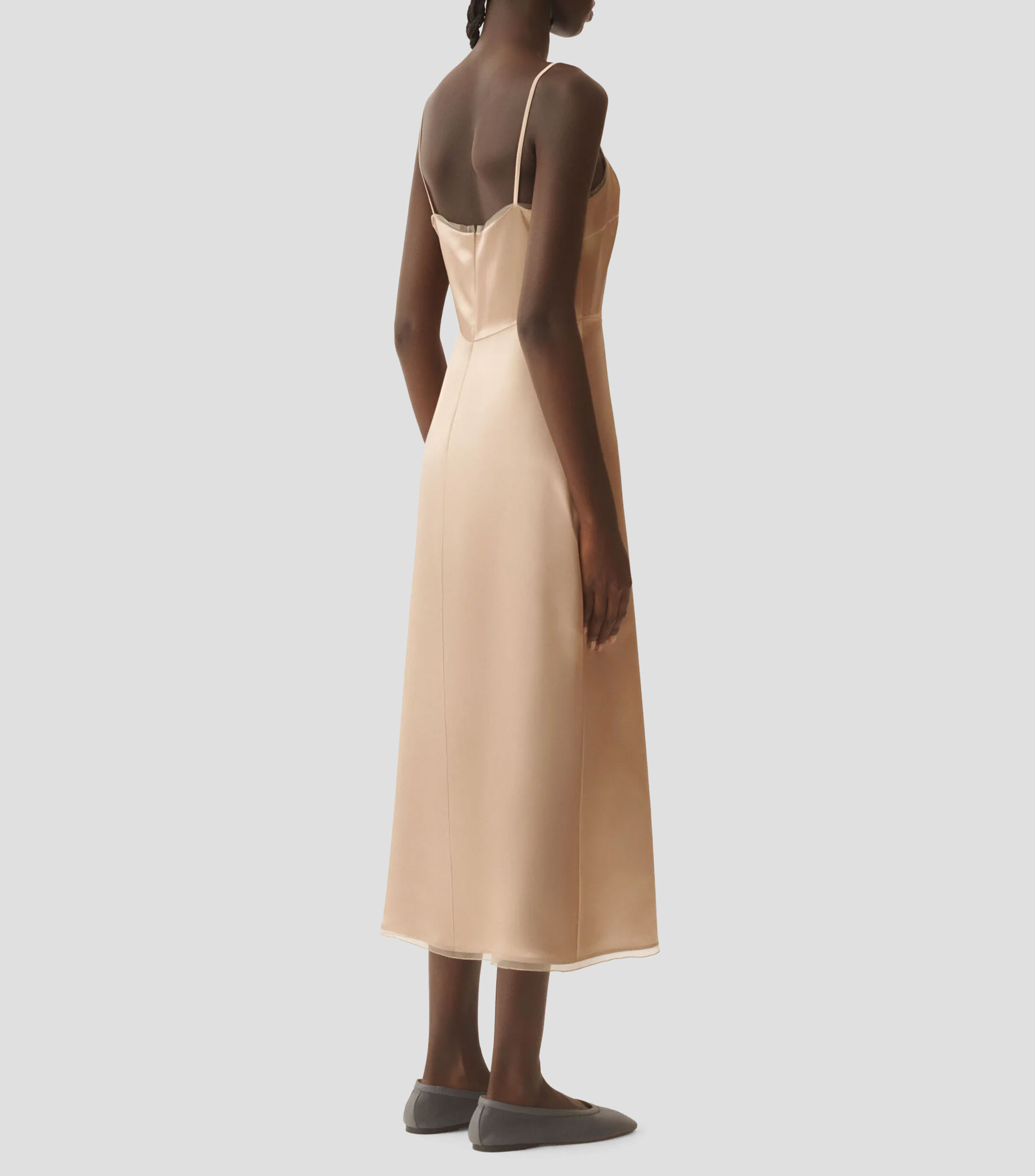 Vestido largo liso Mujer