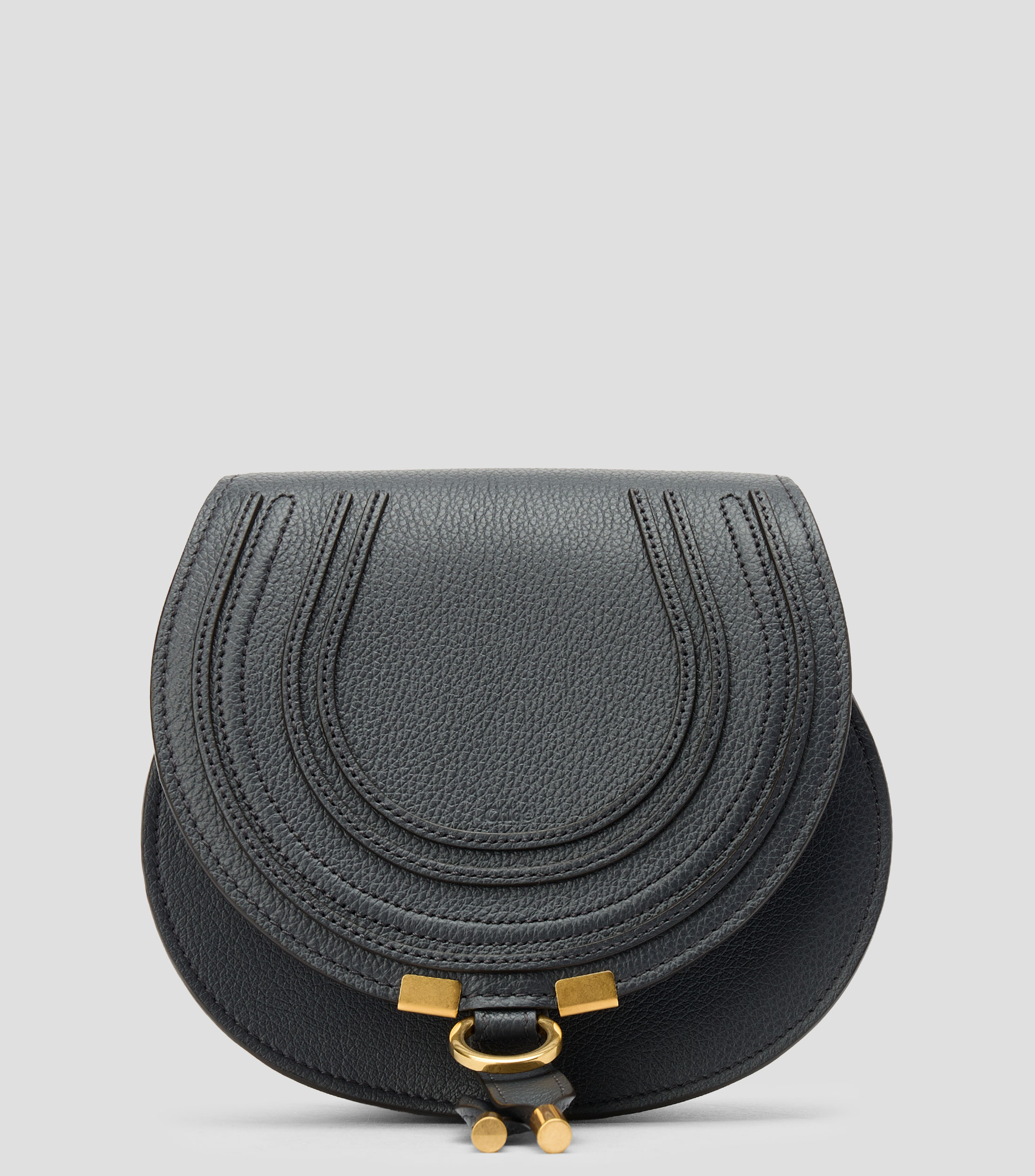 Bolsa Crossbody en piel Marcie Saddle granulada Mujer