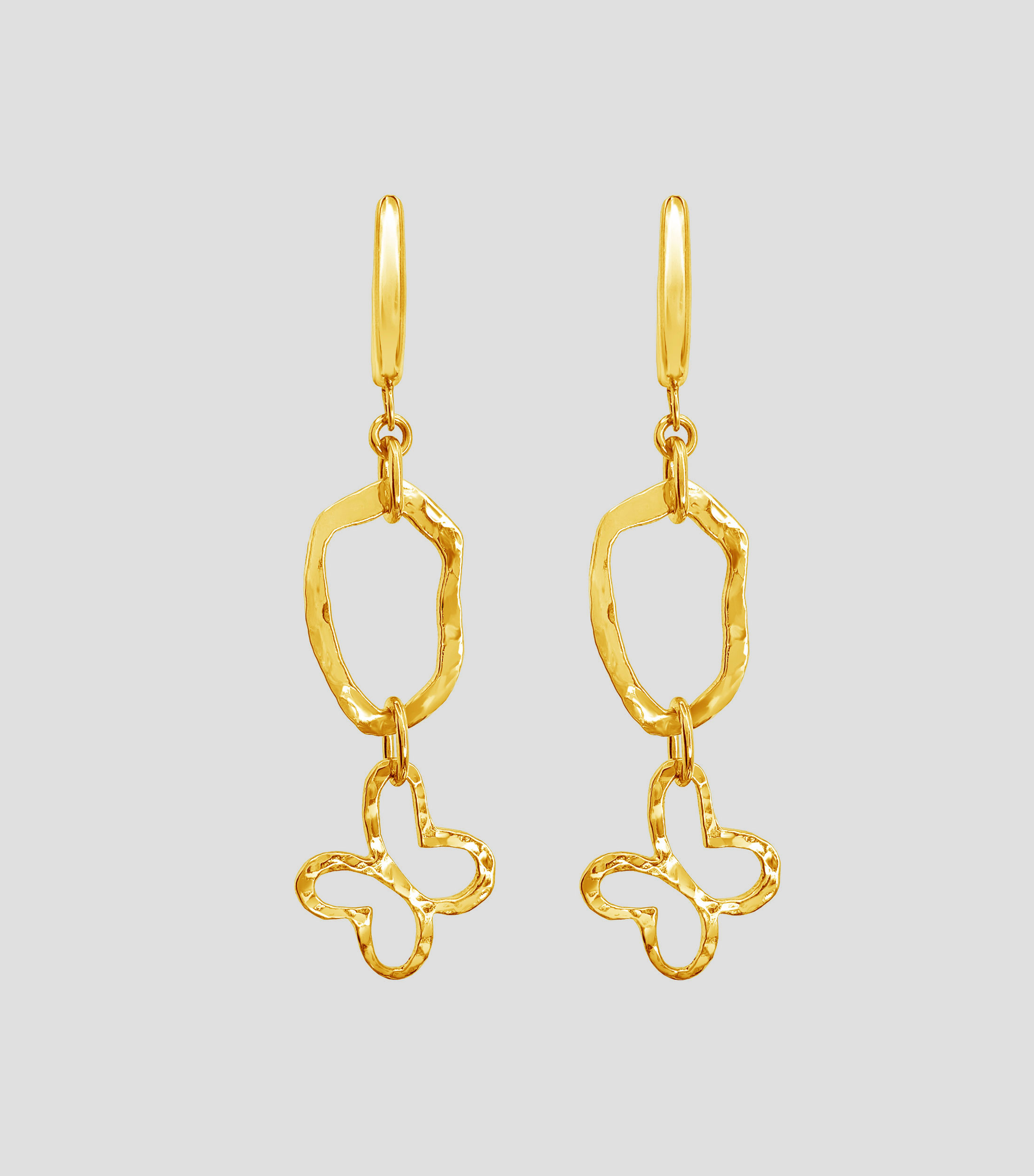 Aretes Liberty eslabonados en plata Mujer