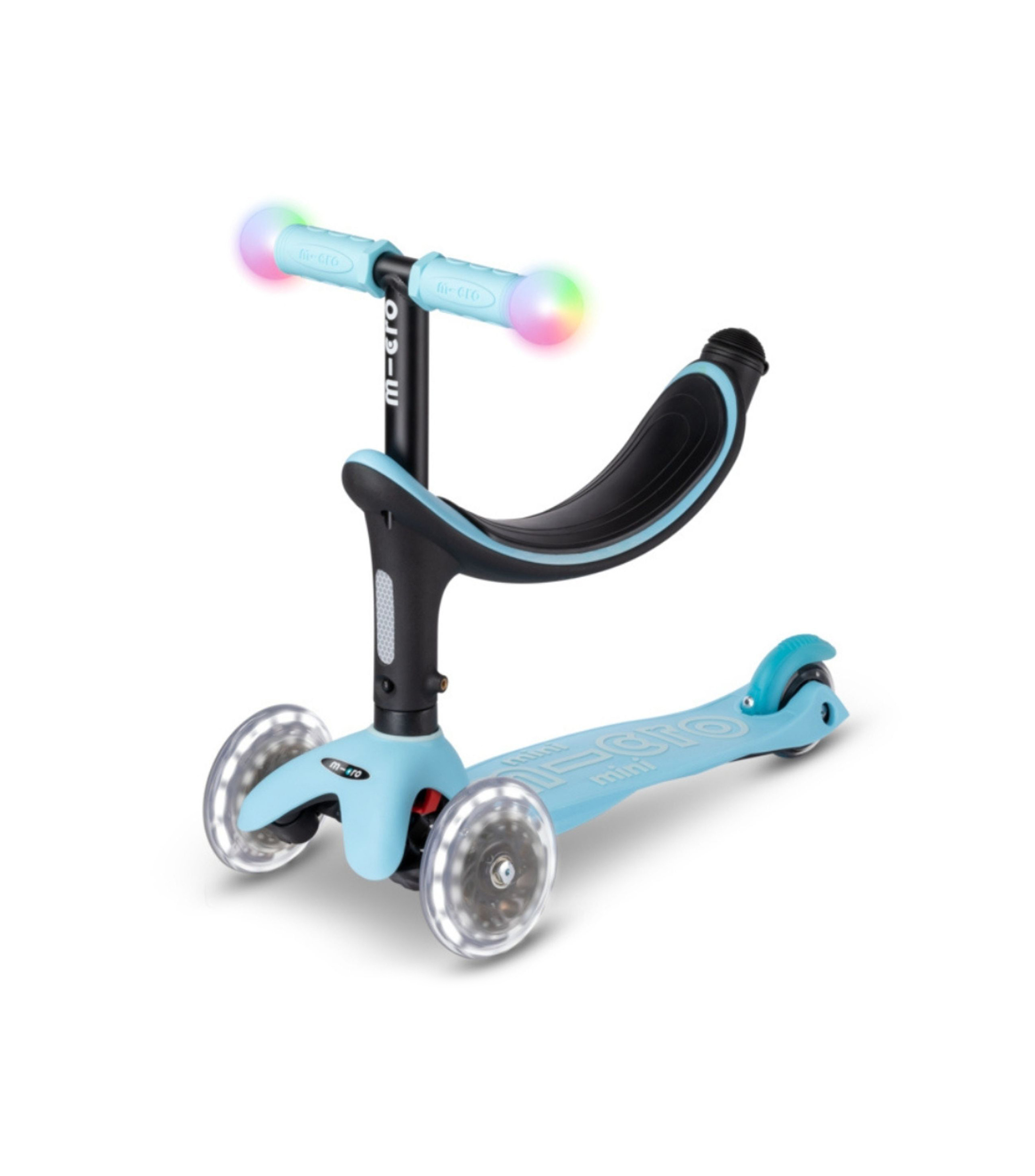 Scooter plegable Mini2Grow Deluxe Magic Led Azul Nino