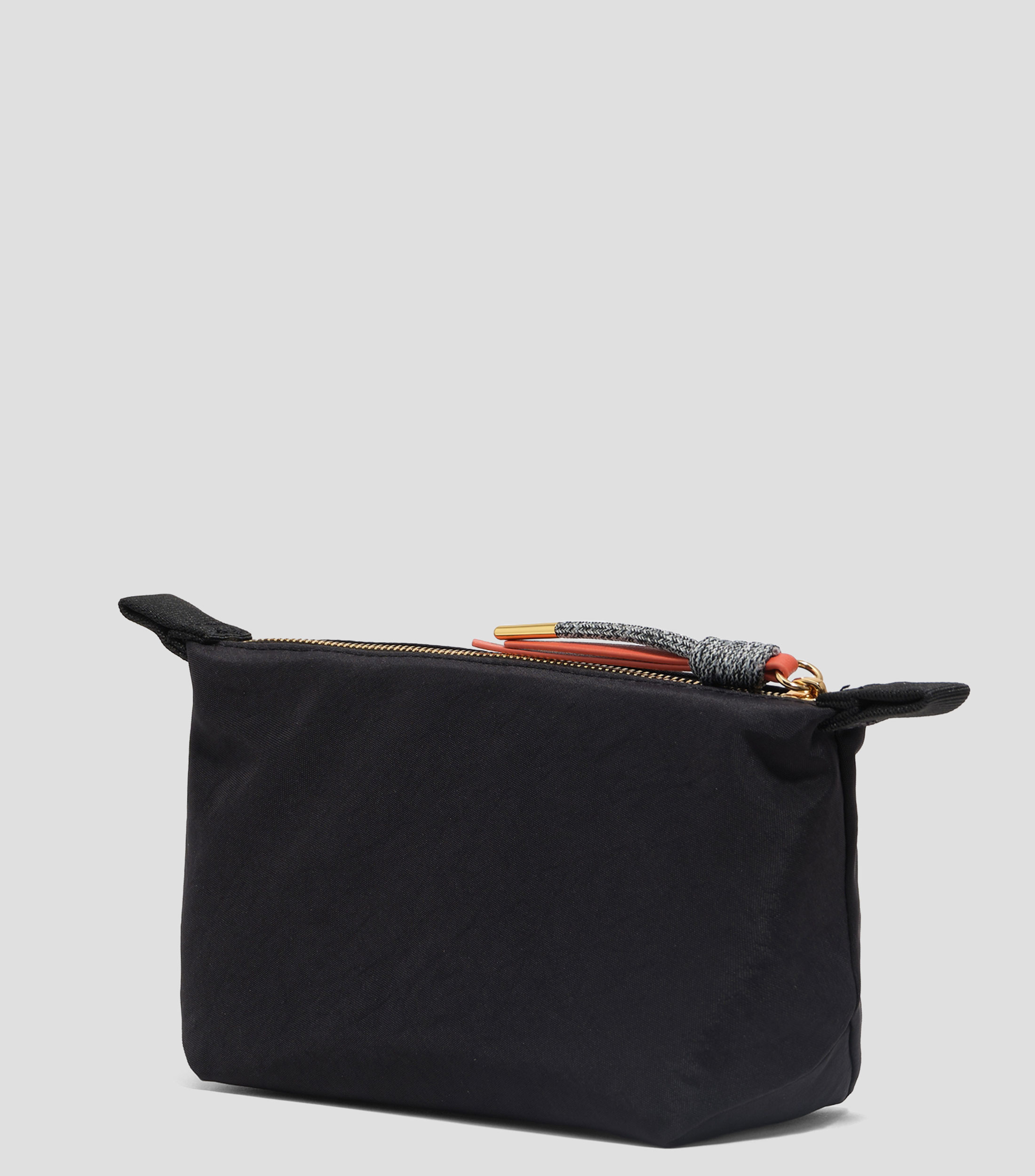 Neceser trapecio pequeño nylon negro Mujer