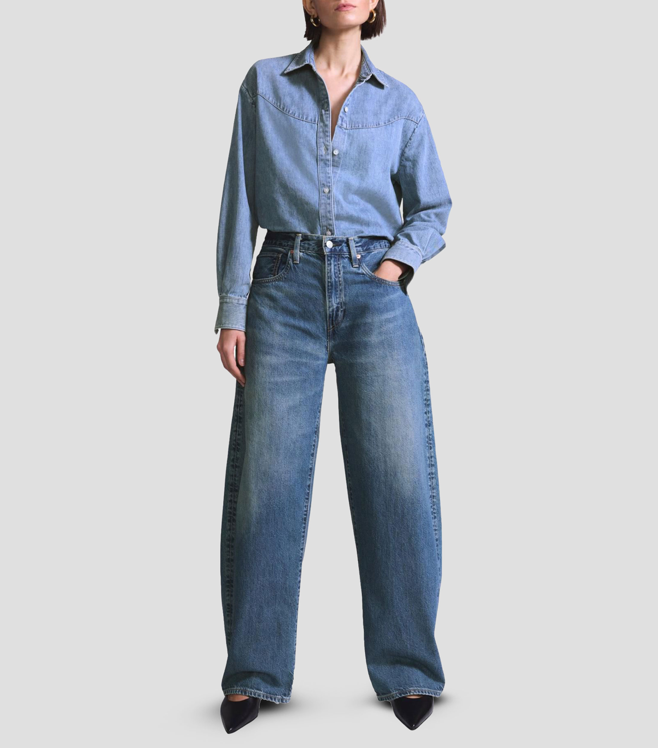 Jeans Drop Barrel Mezclilla Japonesa Premium Blue Tab Levi's Mujer