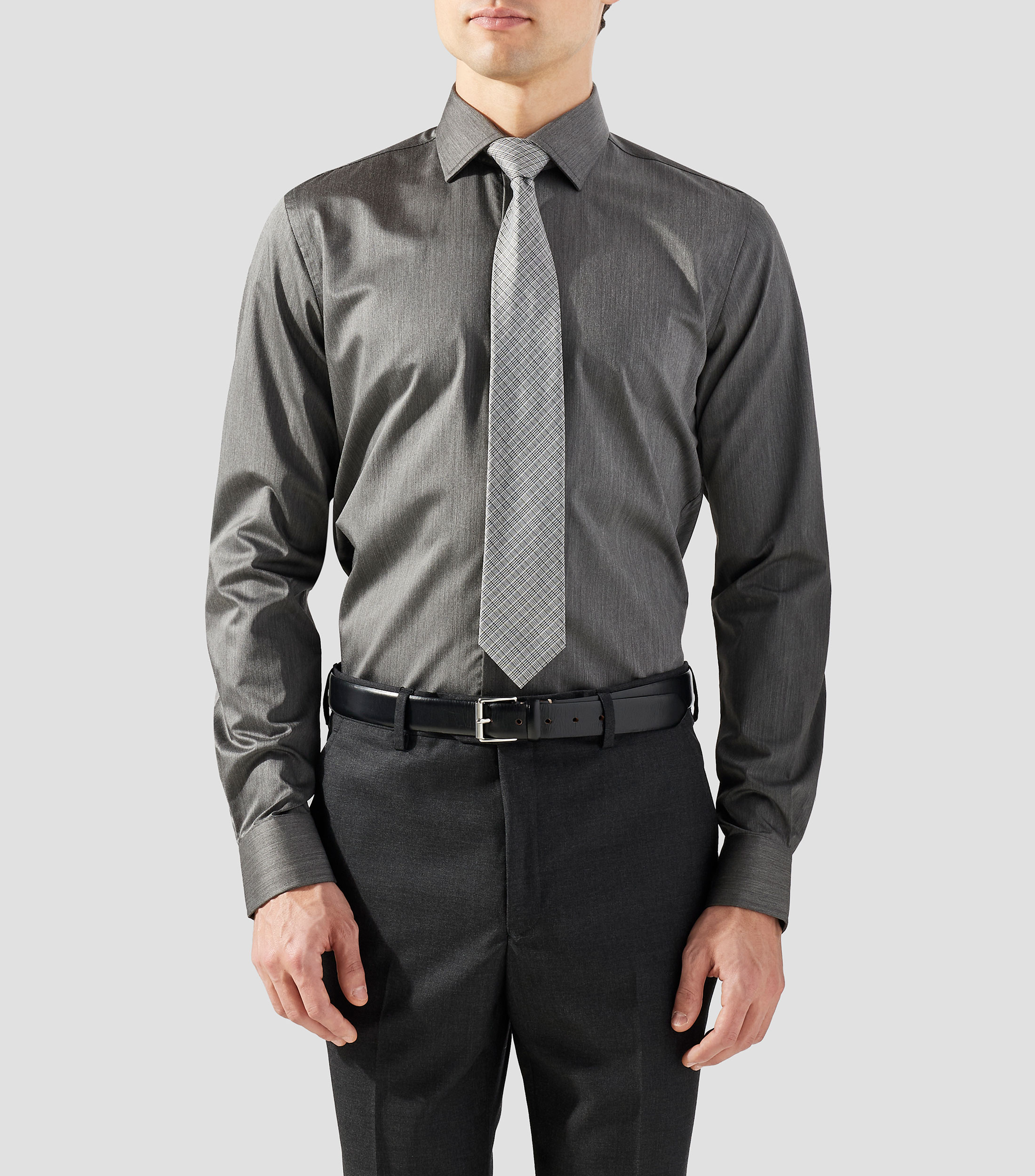Camisa jaspeada manga larga Hombre