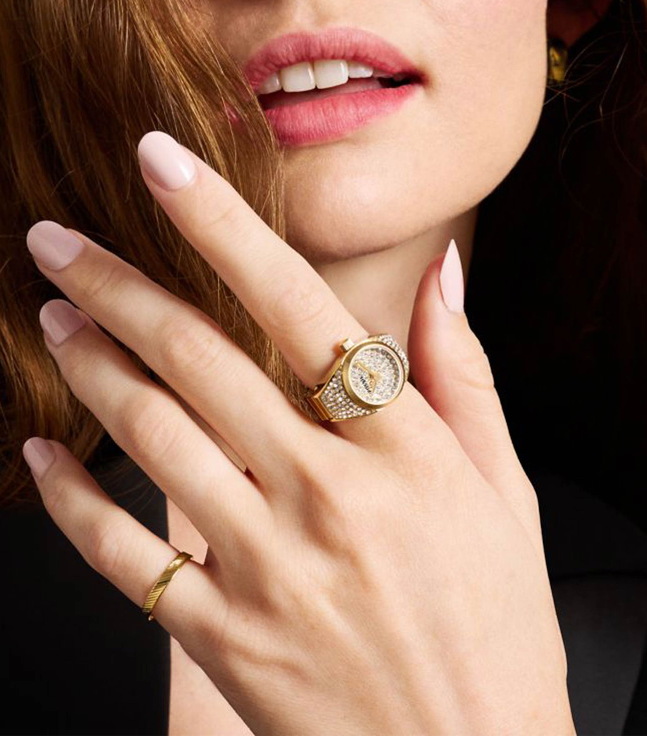 Reloj para Mujer Watch Ring casual dorado