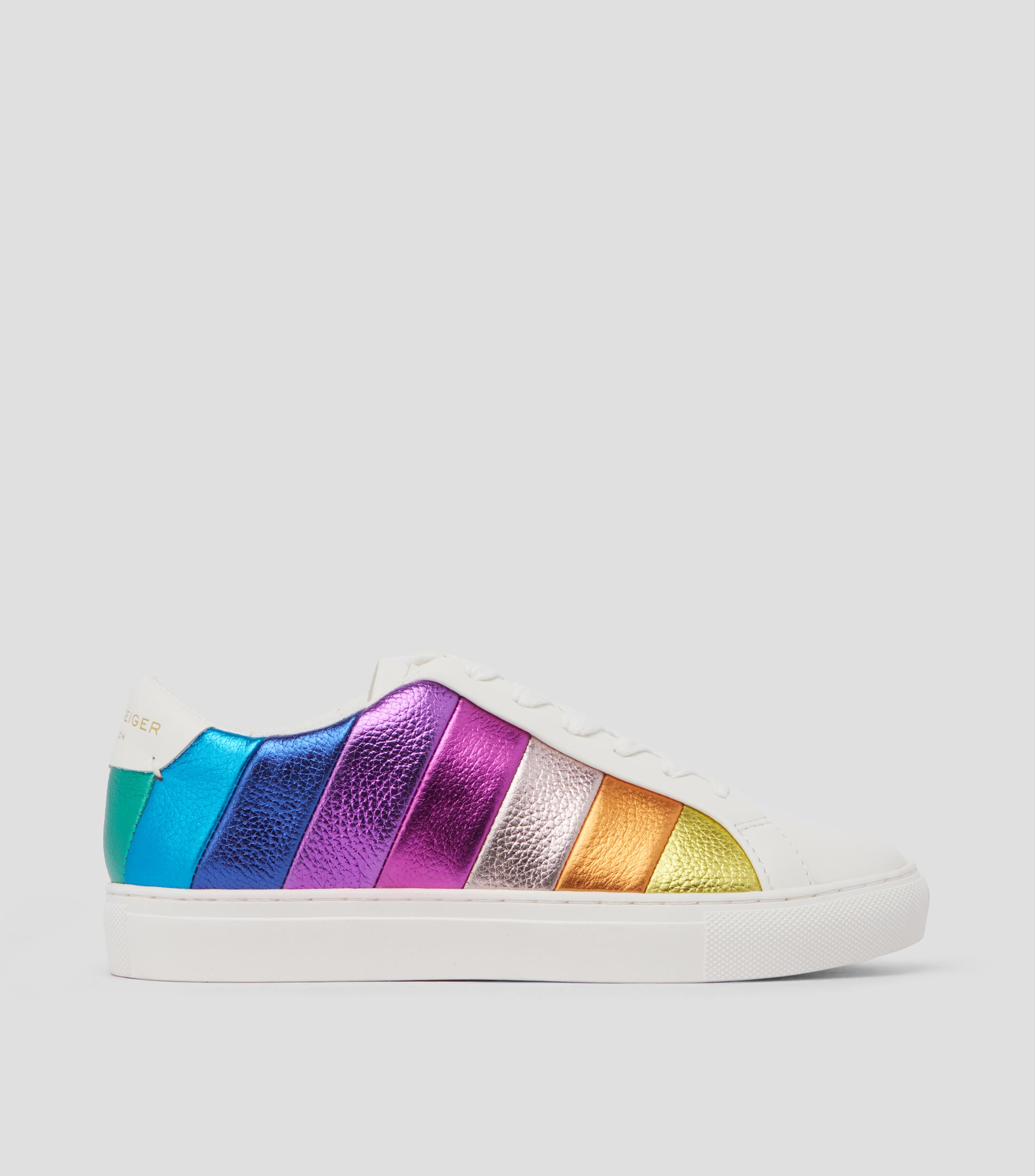 Tenis casuales con plataforma Lane Stripe en cuero Mujer