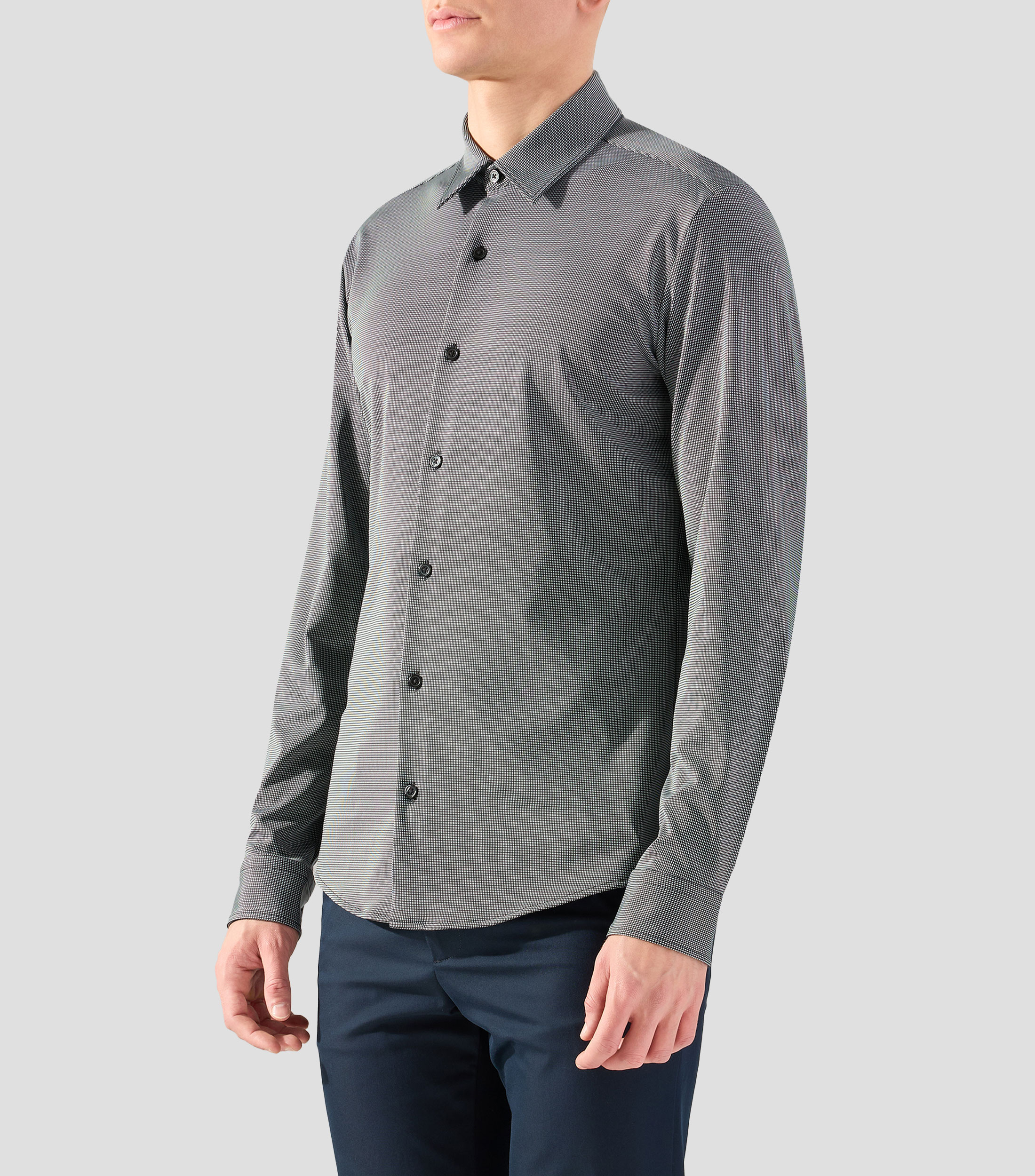 Camisa slim en punto elástico técnico estampado Hombre