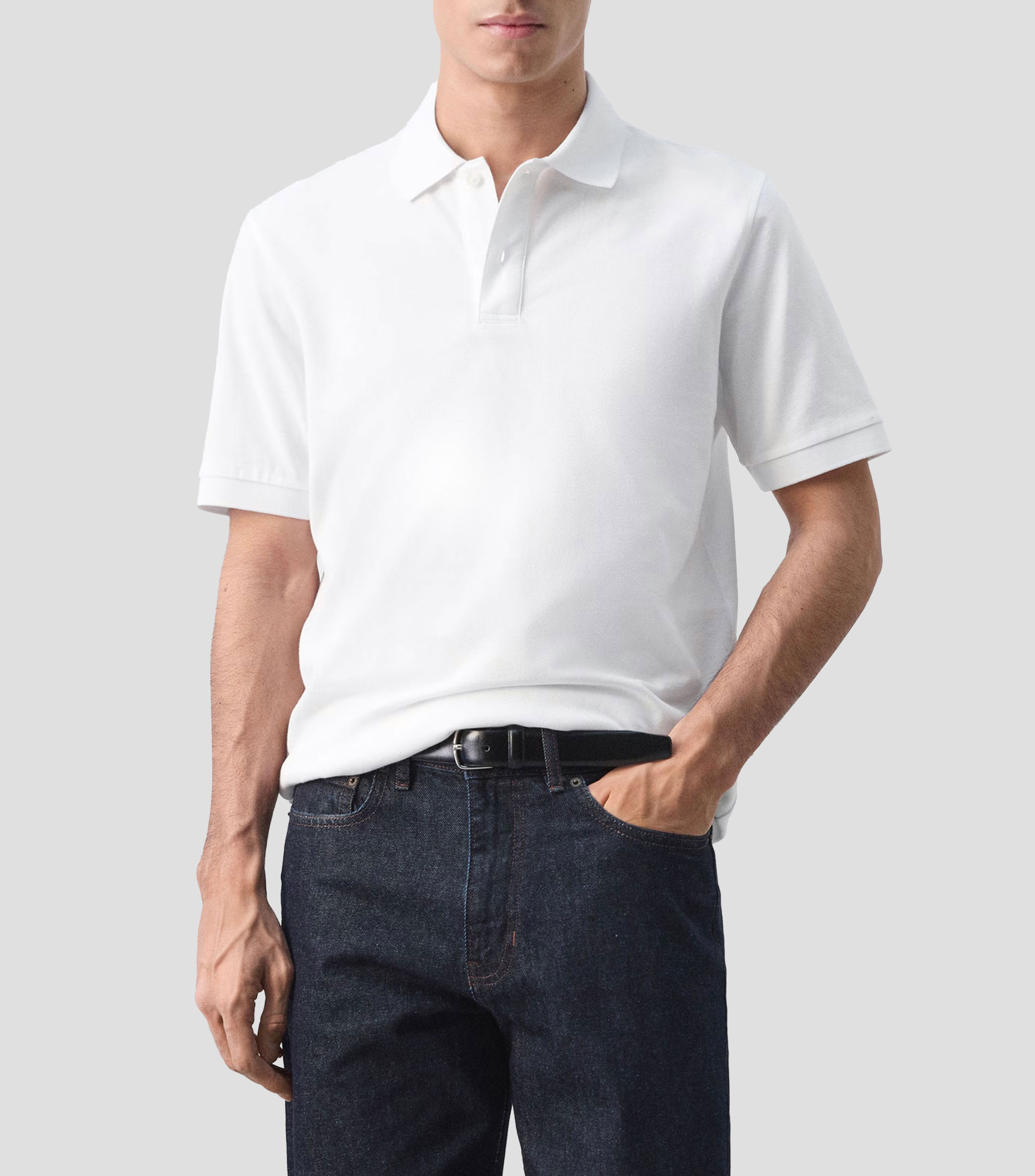 Playera tipo polo manga corta lisa Hombre