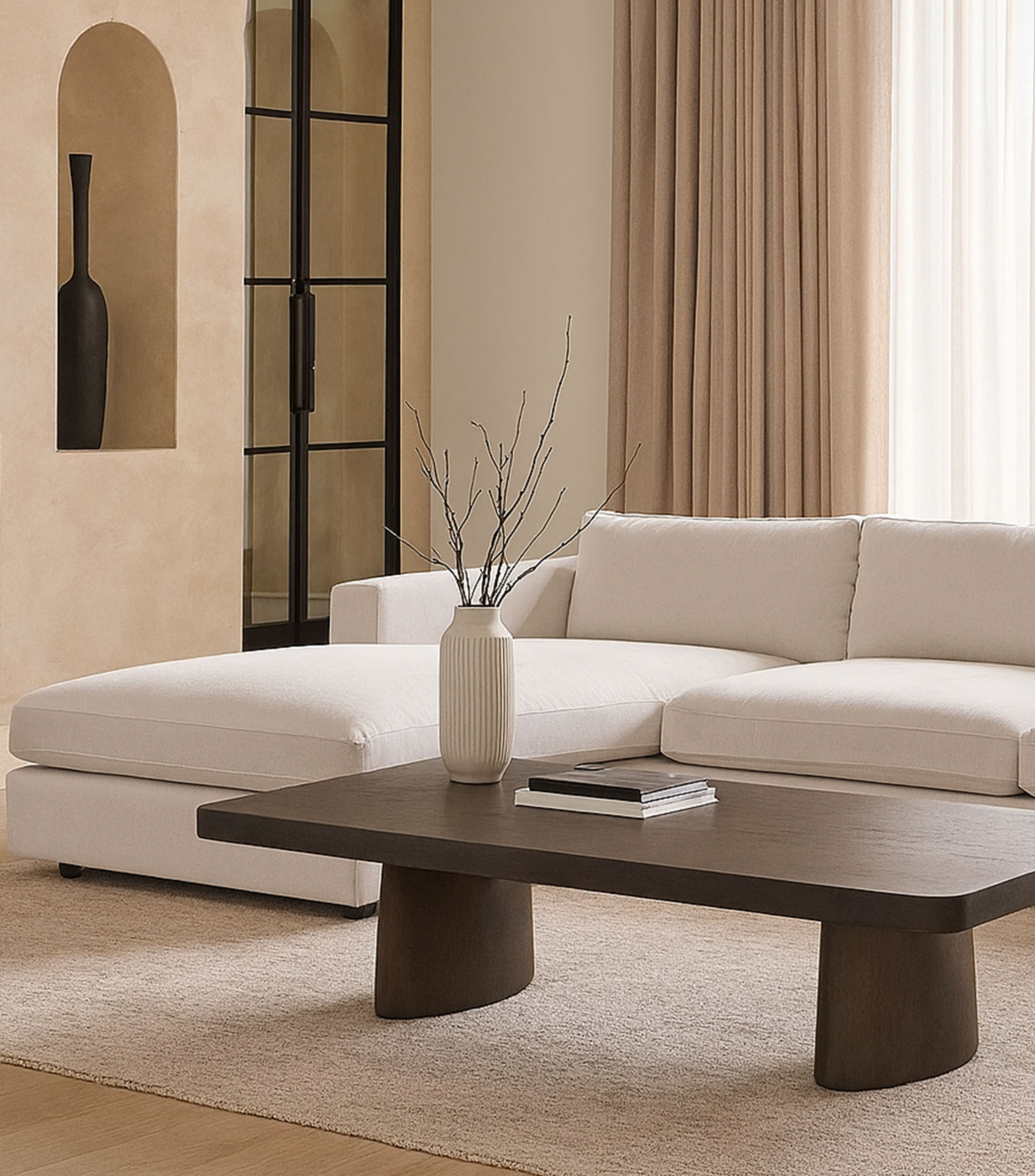 Sala escuadra izquierda Cadi Beige