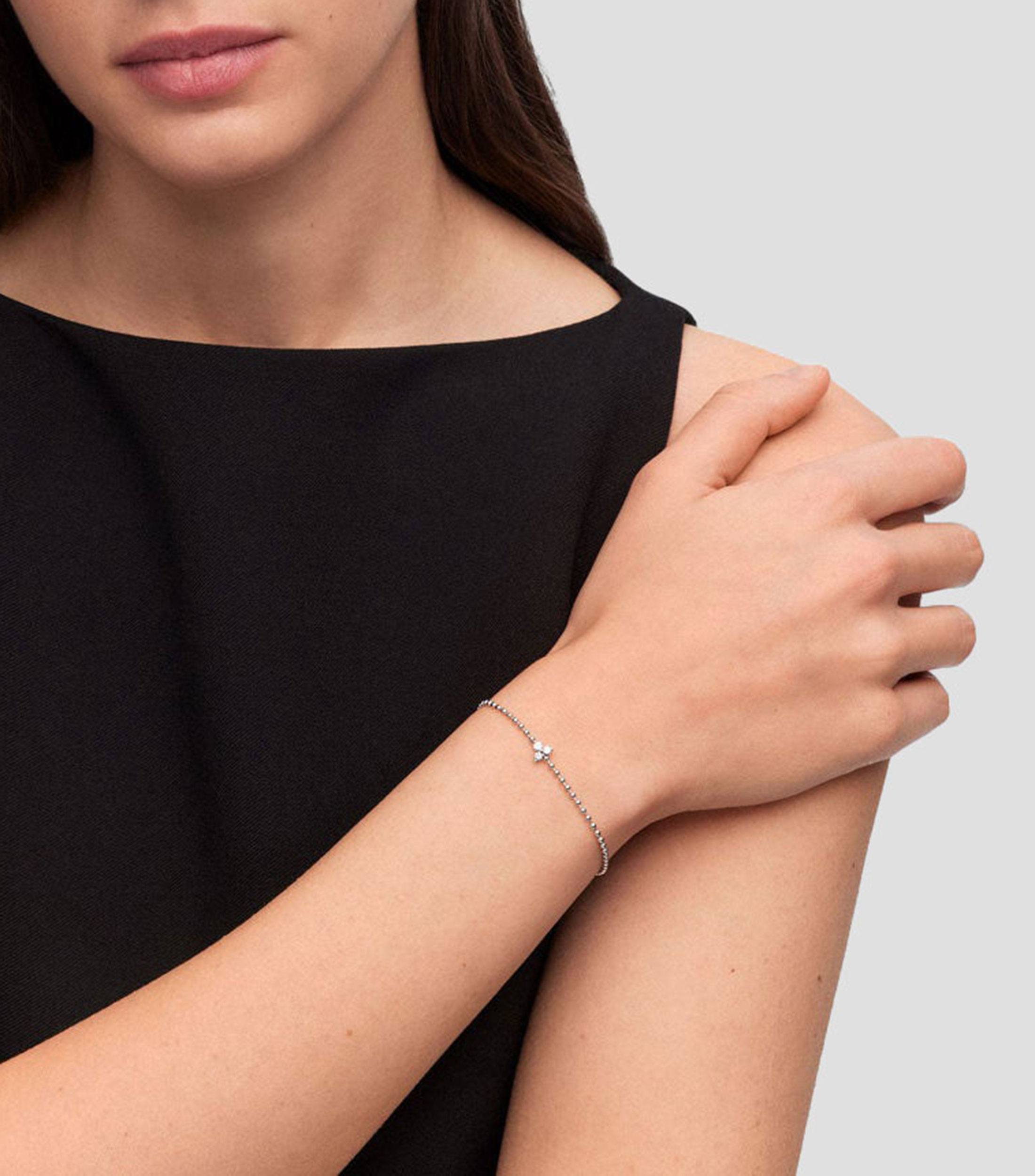 Pulsera en oro blanco de 18 Kilates con diamantes Tris Mujer