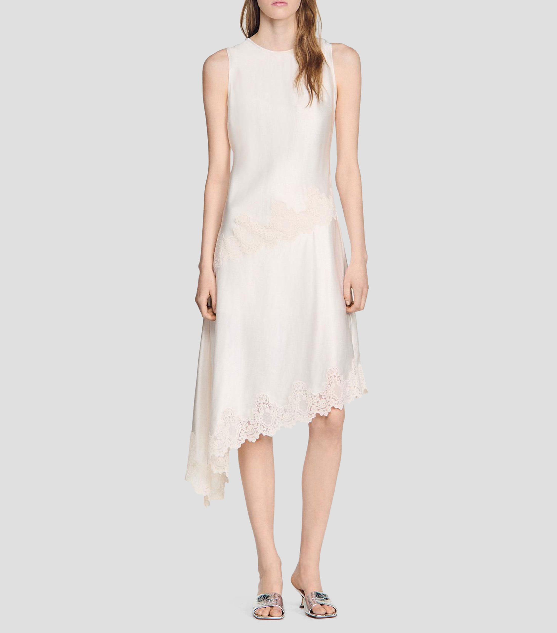 Vestido midi liso Mujer
