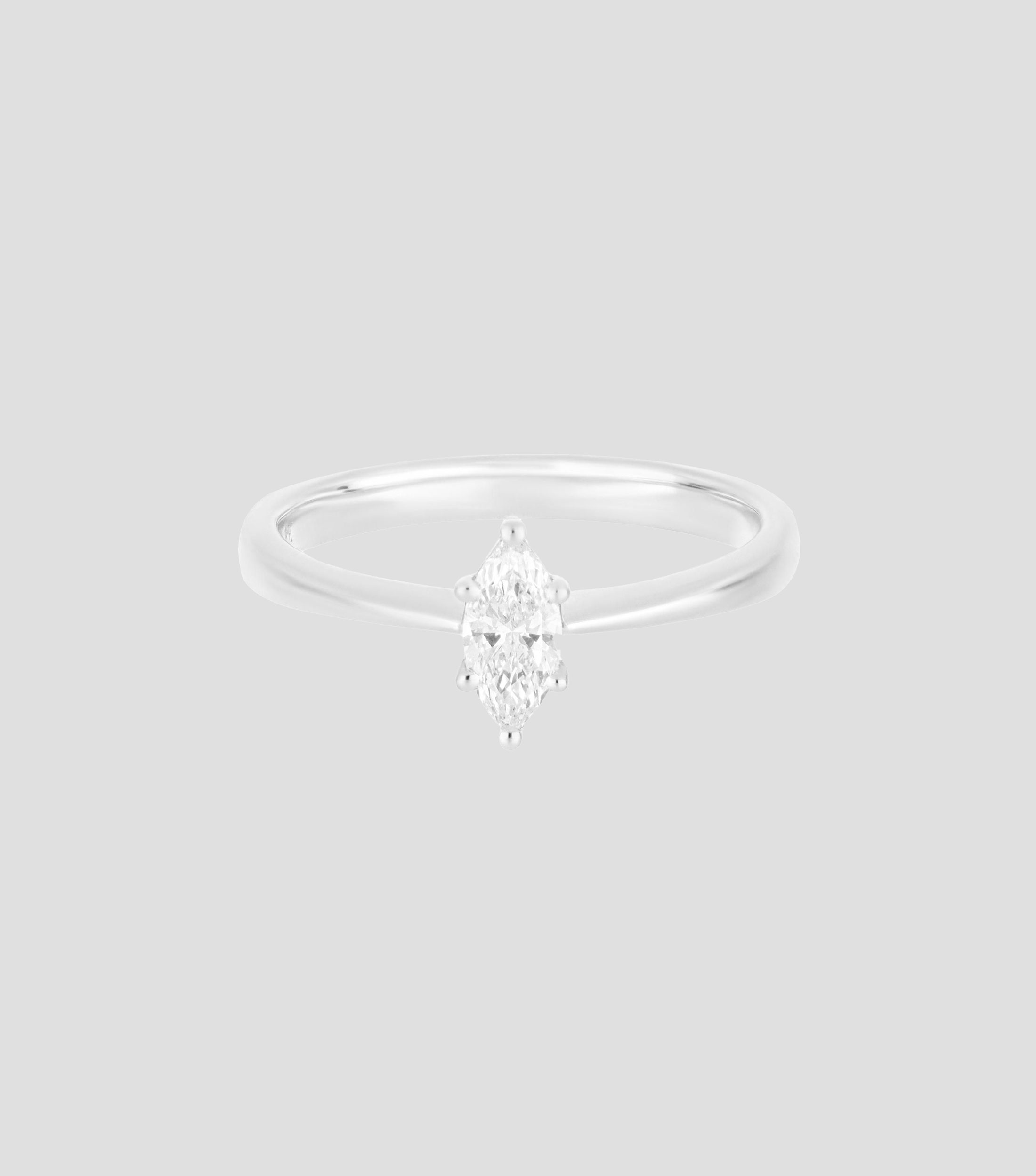 Anillo de compromiso en oro blanco 18 Kilates con diamante Mujer