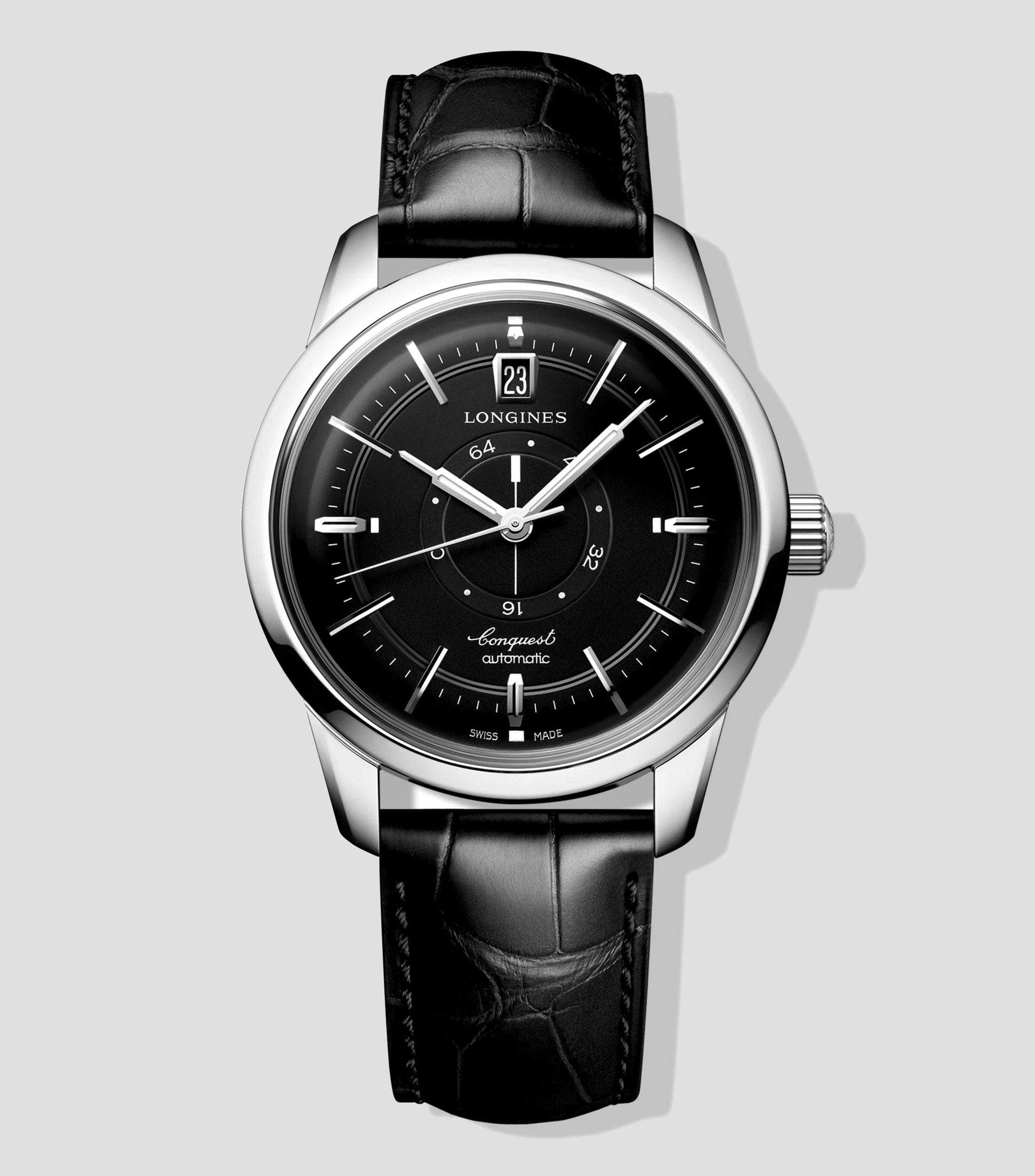 Reloj para hombre Conquest Heritage Central Power Reserve De Vestir, Plateado