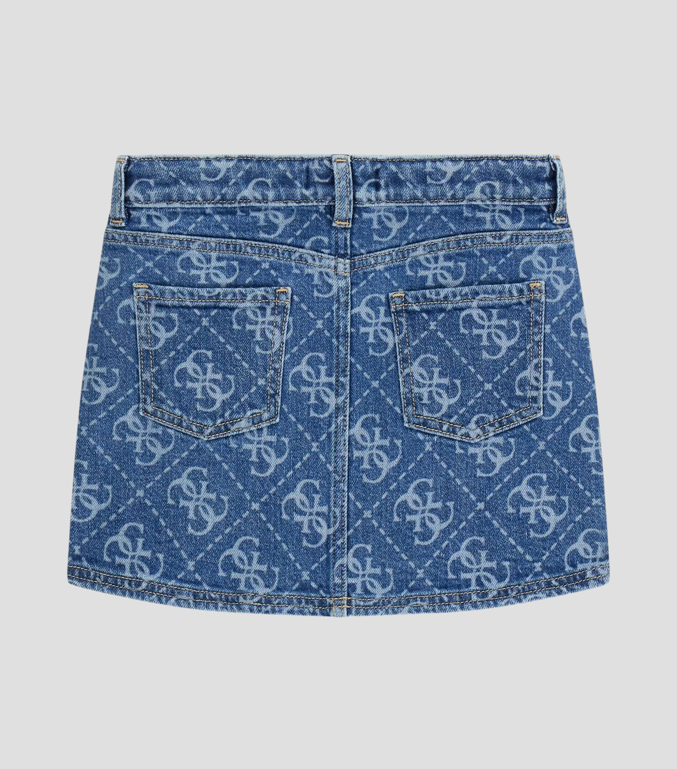Falda corta de corte recto con estampado en mezclilla Niña