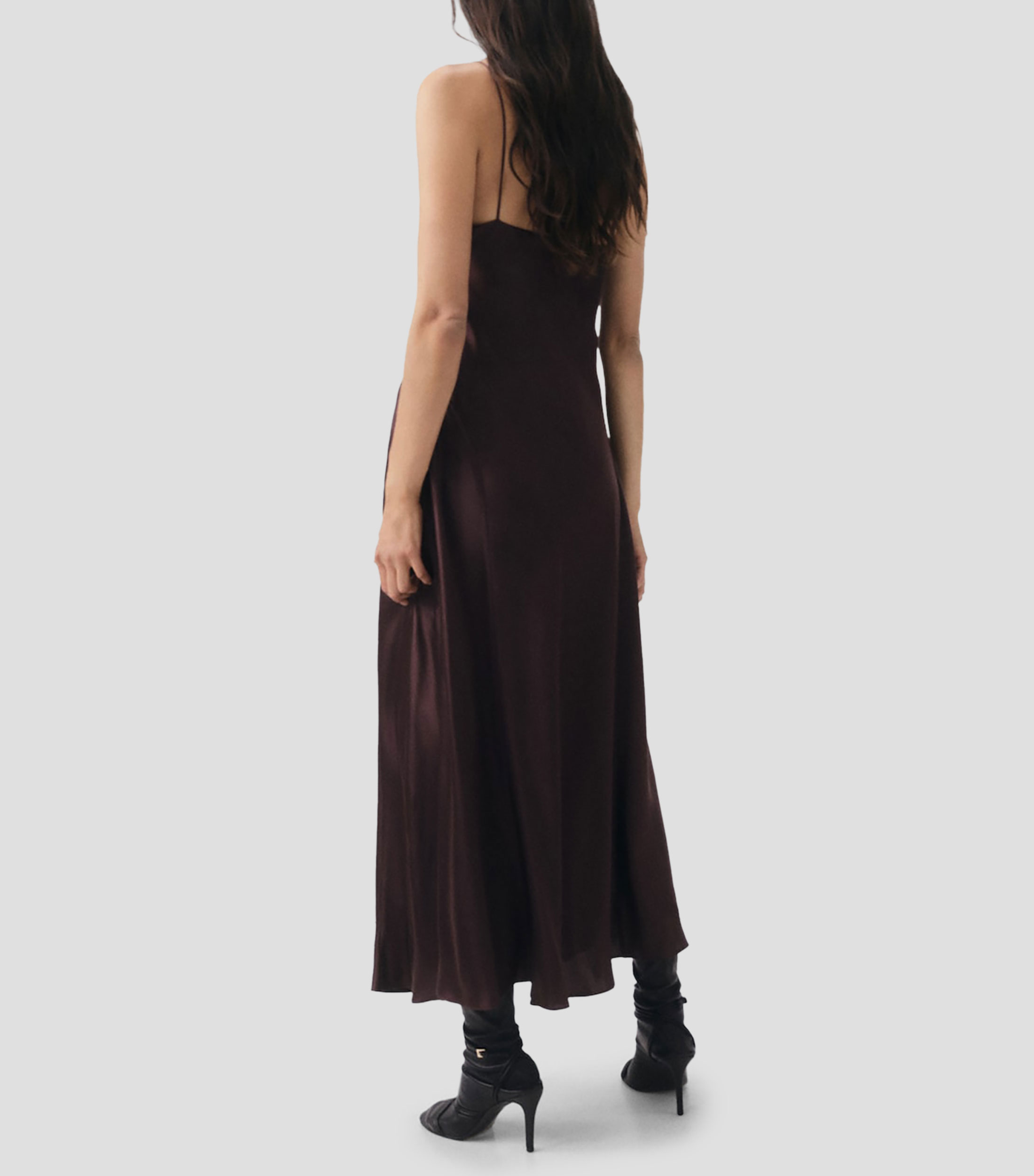 Vestido largo liso Mujer