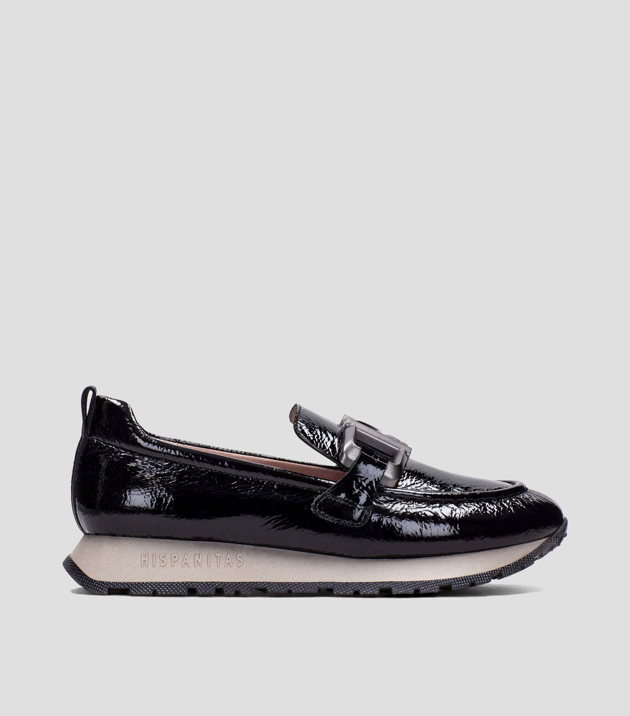 Mocasines Sport Kansas en piel tipo charol con herraje Mujer