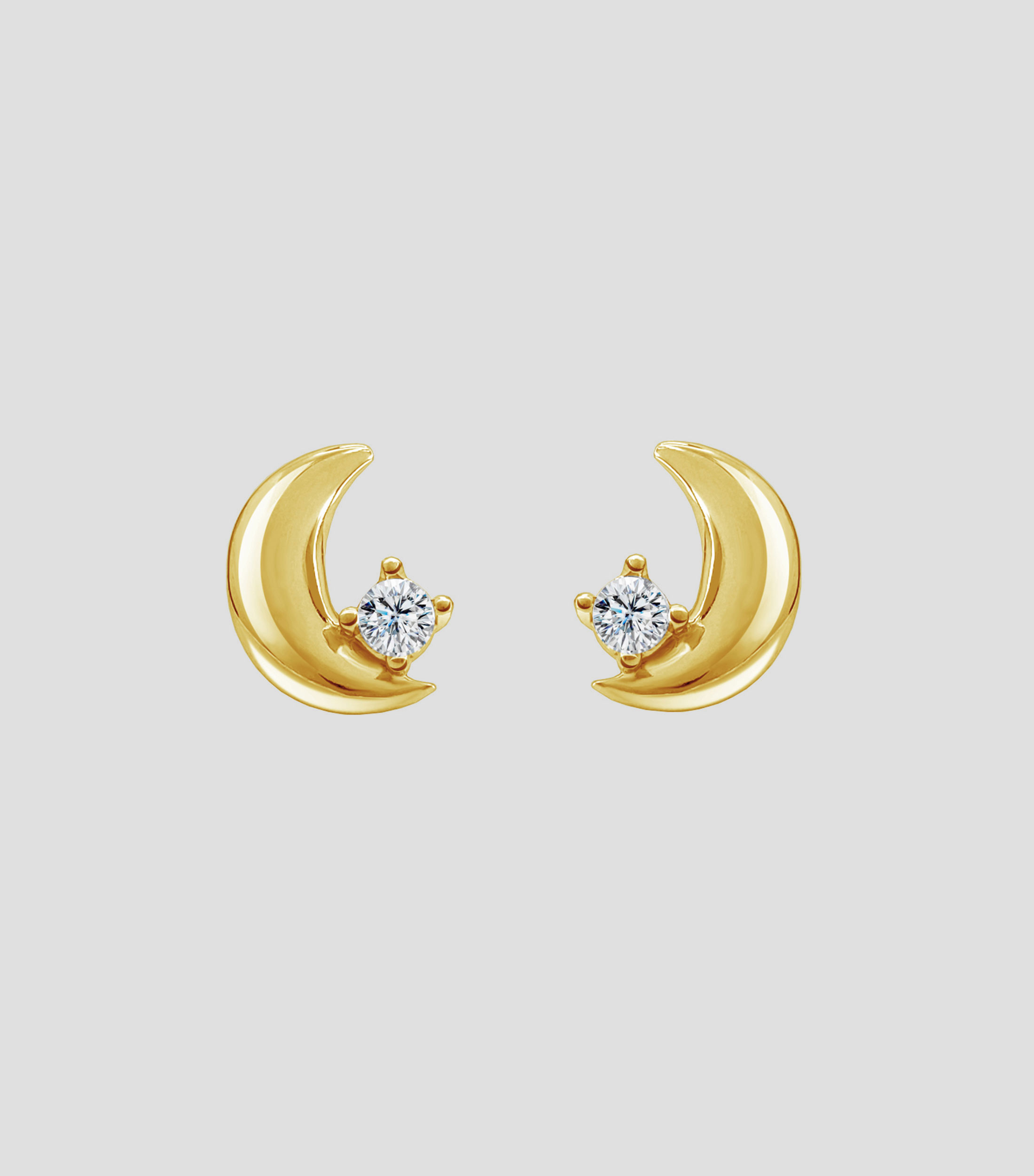 Broqueles en bano de oro Luna Mujer