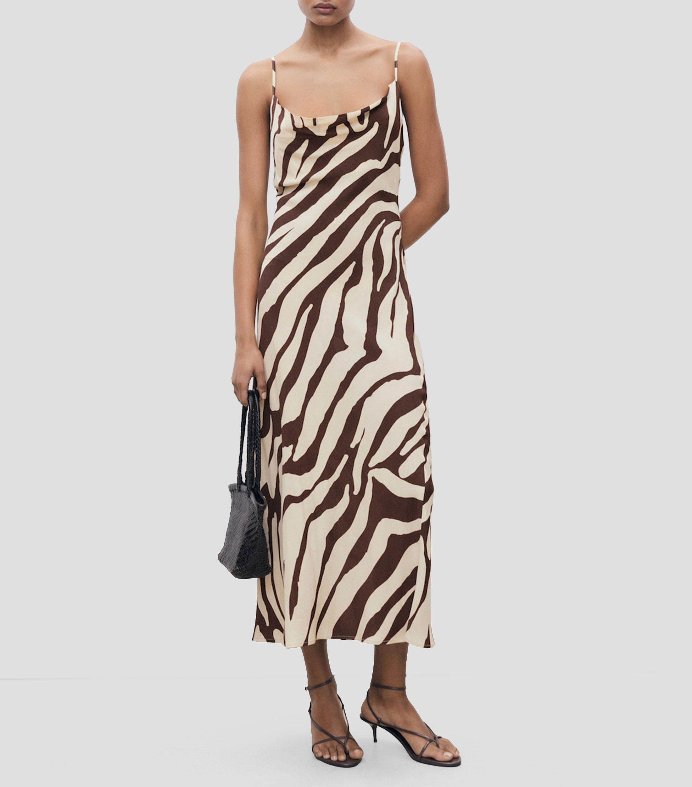 Vestido midi estampado Mujer