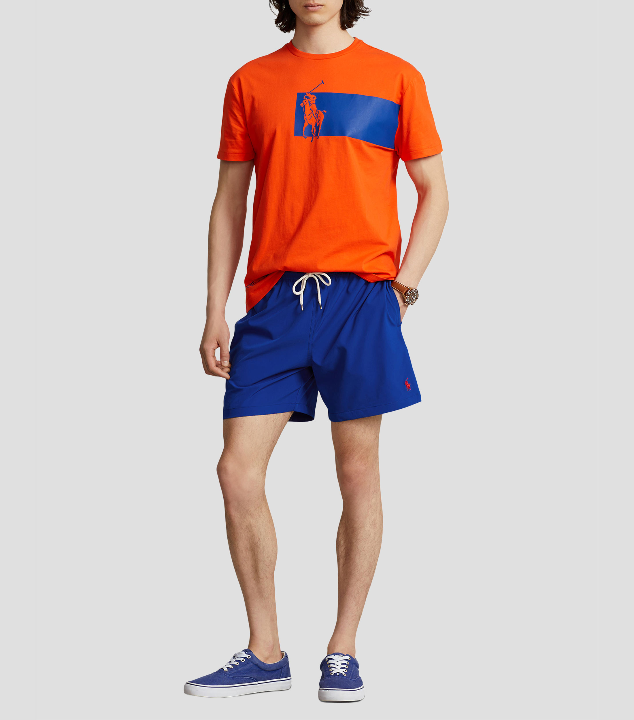 Traje de baño largo liso Hombre