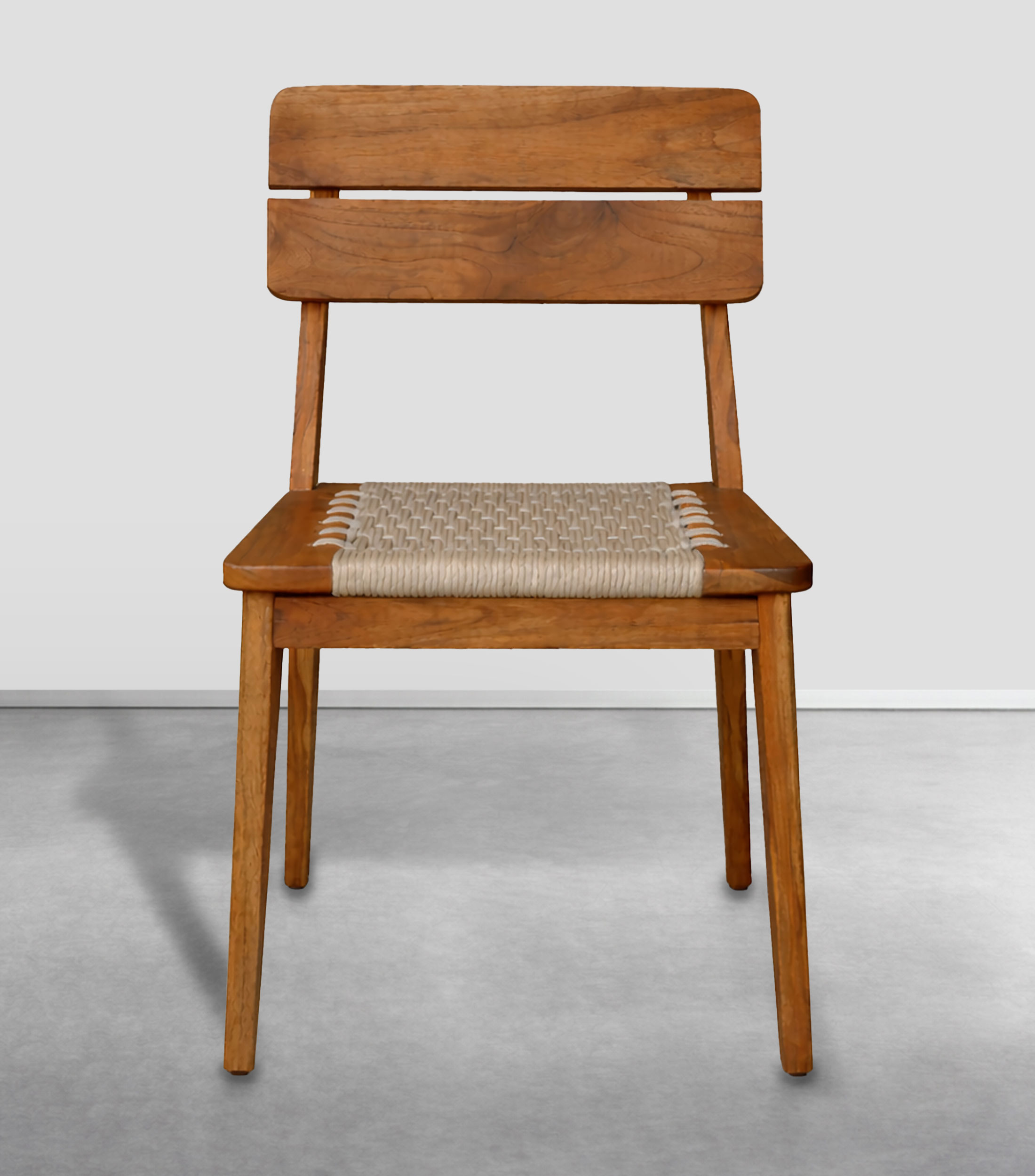 Silla Portbou en madera de teca café
