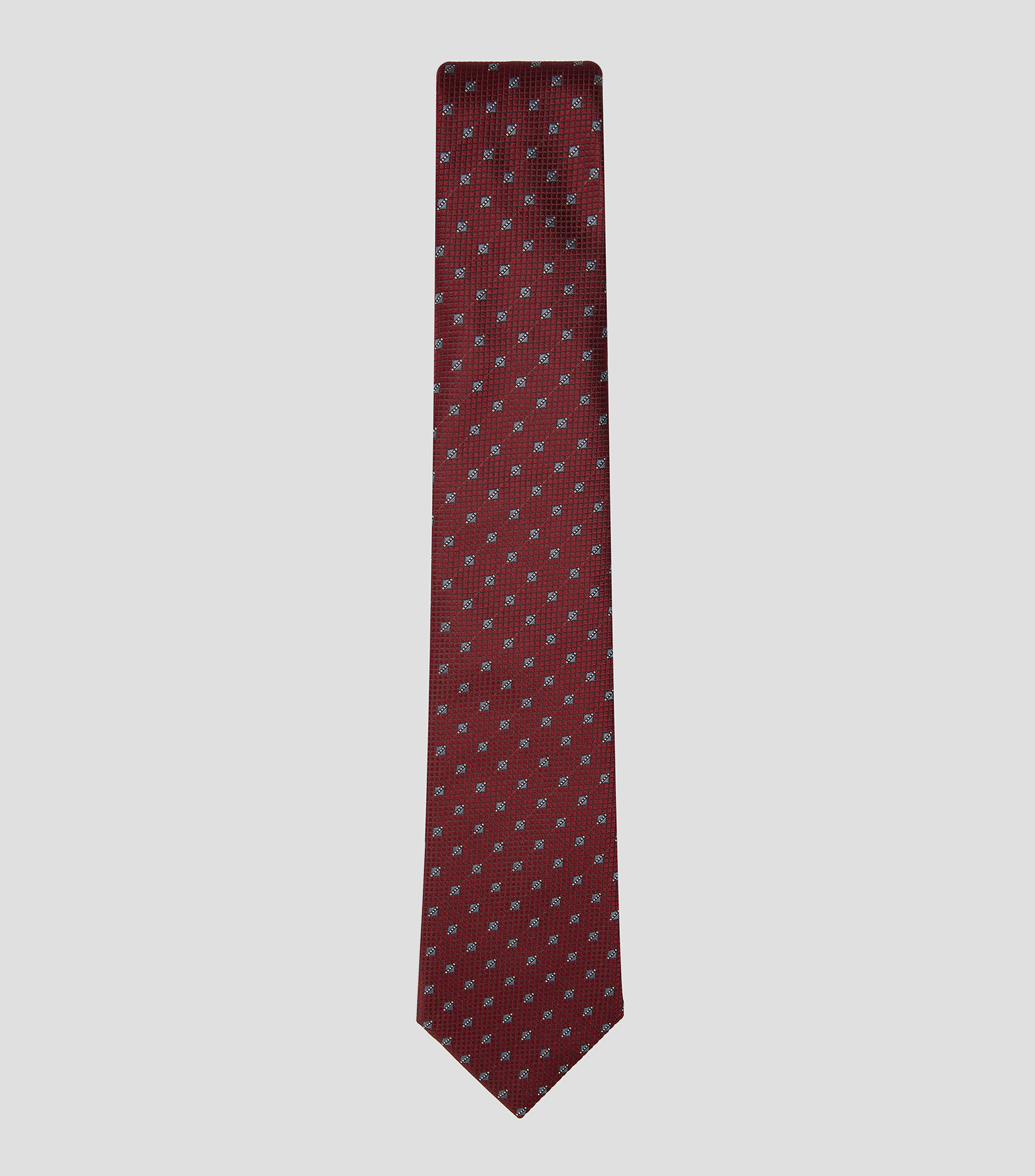 Corbata ancha en seda vino con jacquard