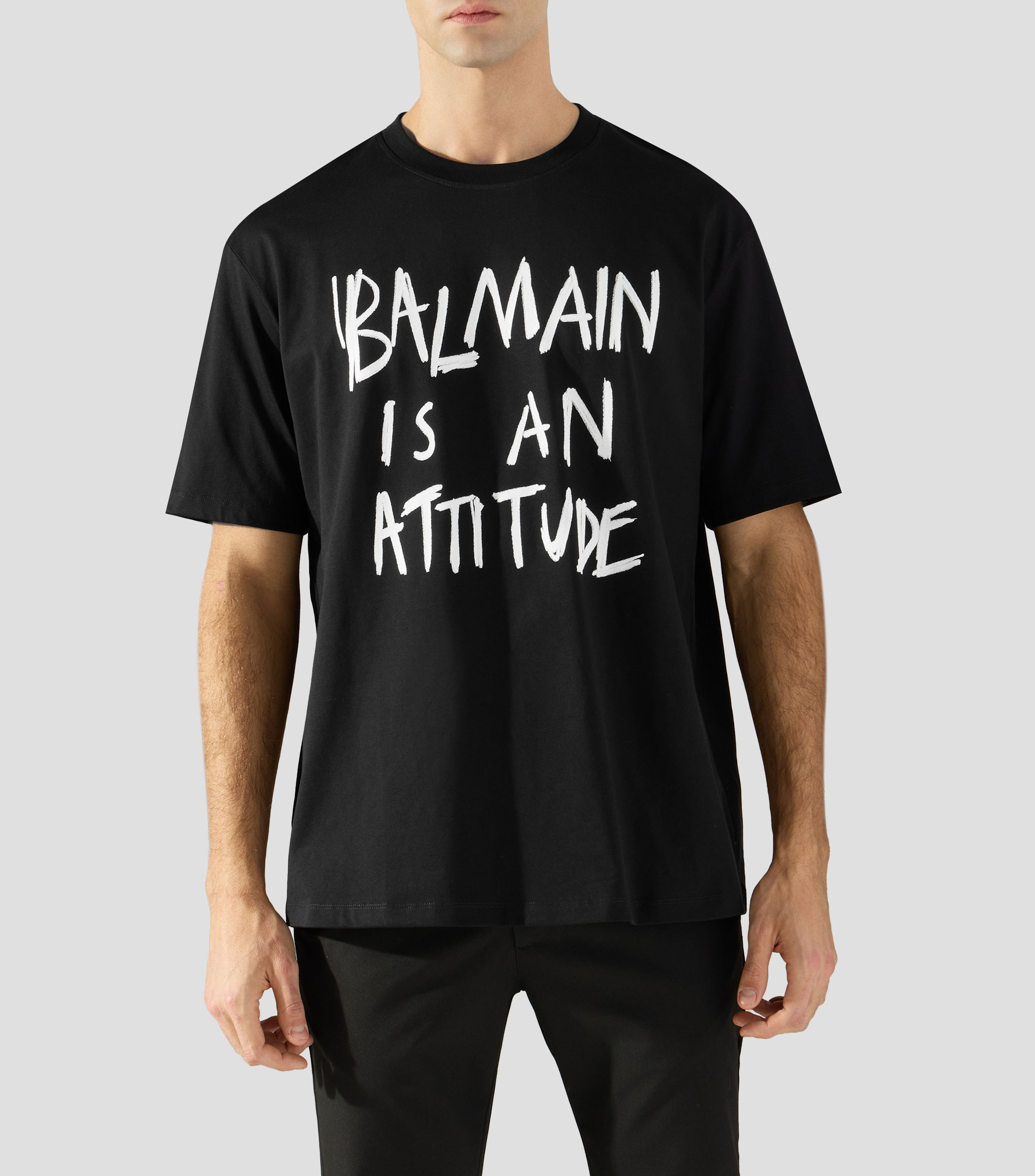 Playera de cuello redondo con manga corta estampada Hombre