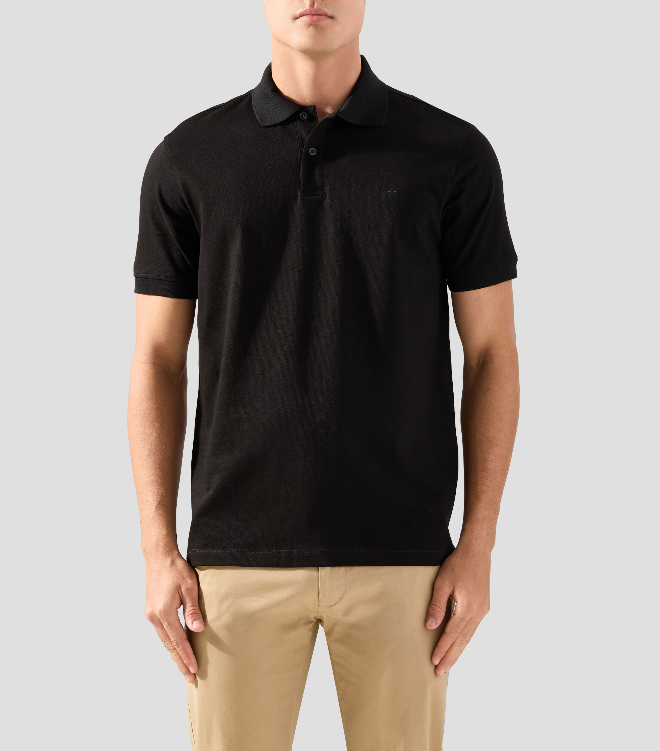 Playera tipo polo manga corta lisa Hombre